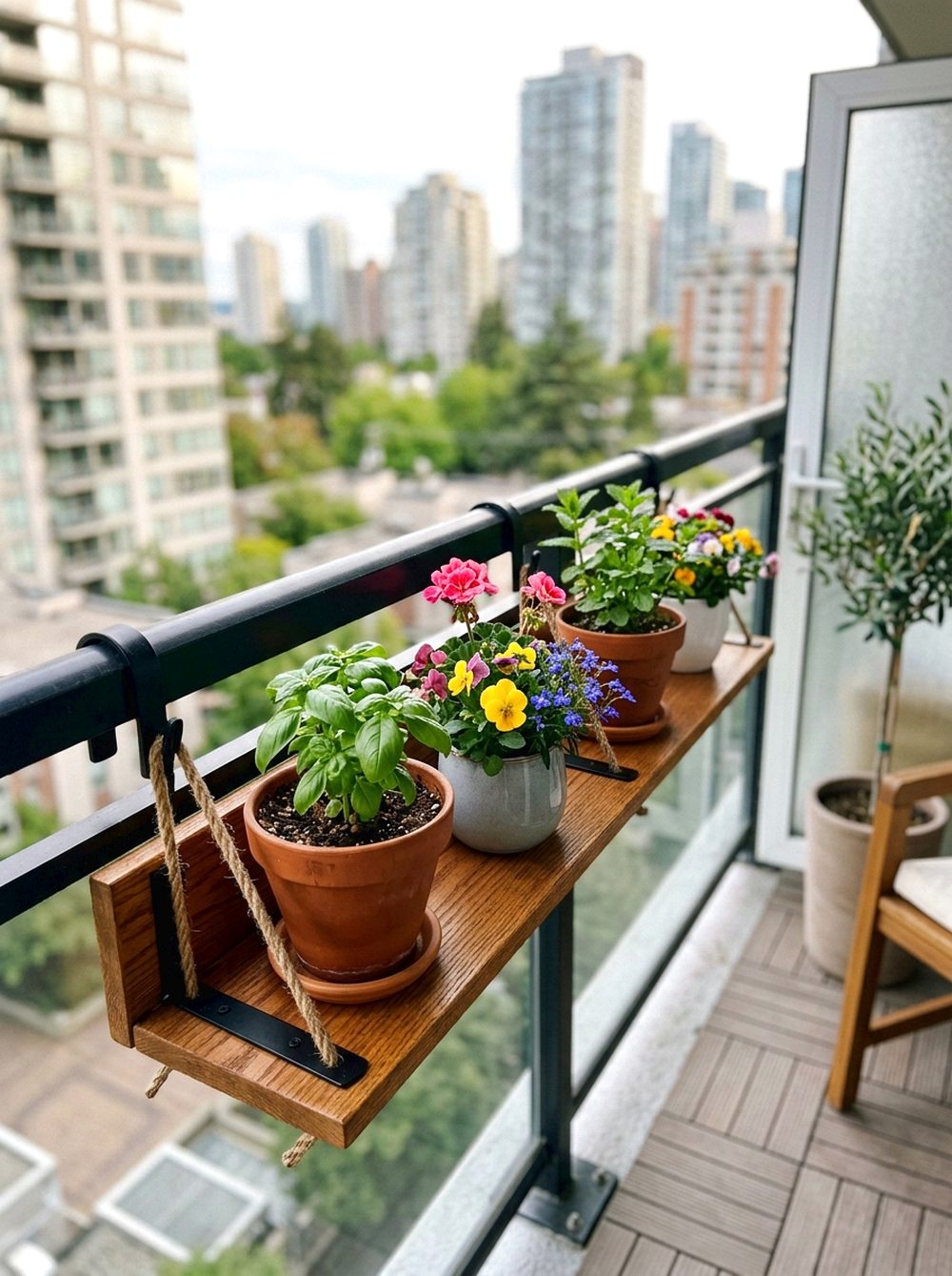 Railing Hanging Planter Rack