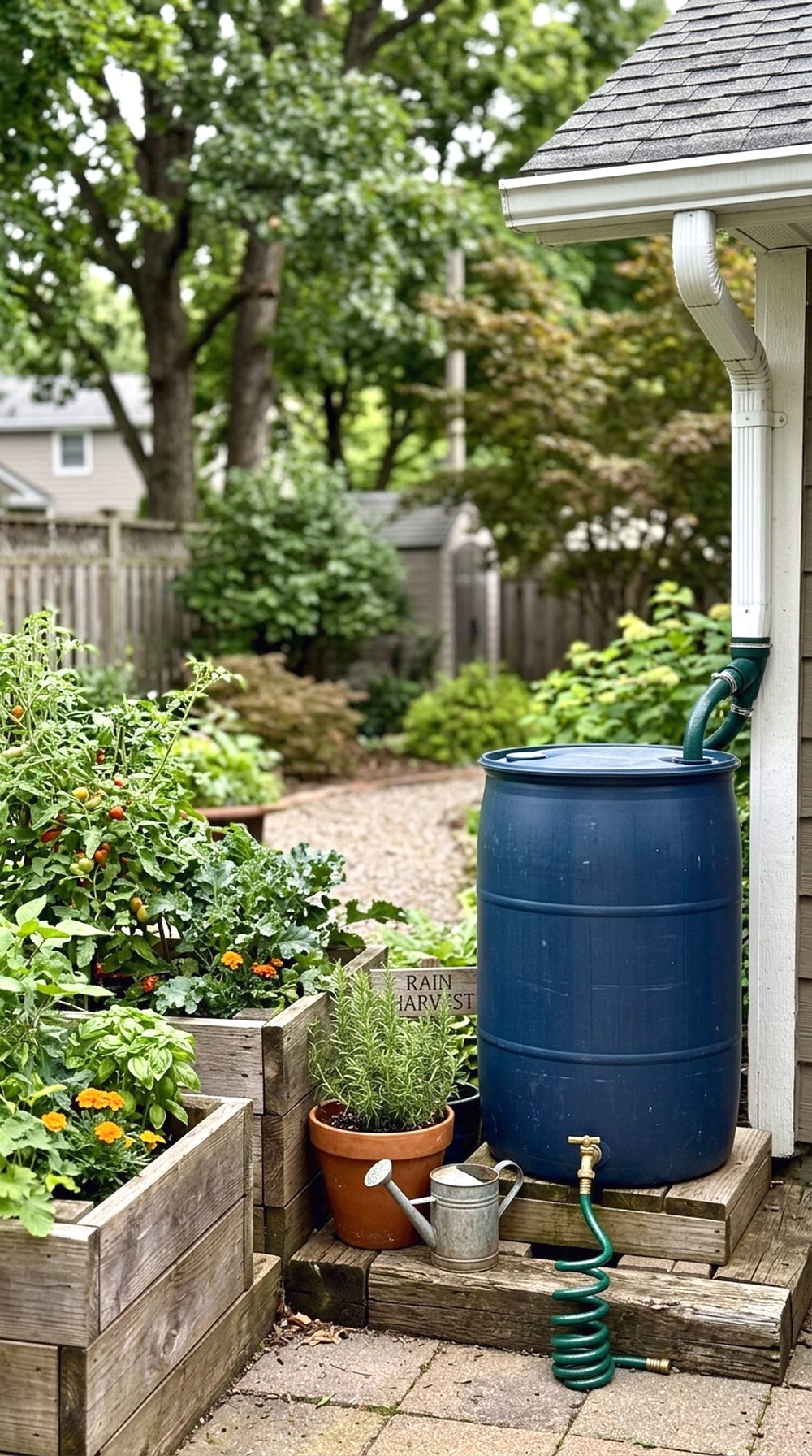Rain Barrel Drainage Corner