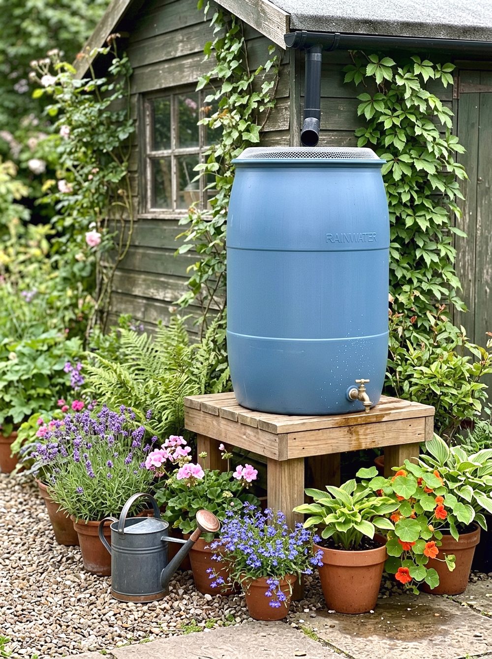 Rain Barrel Planter Corner