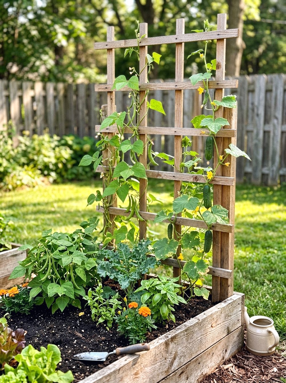 Raised Bed With Trellis