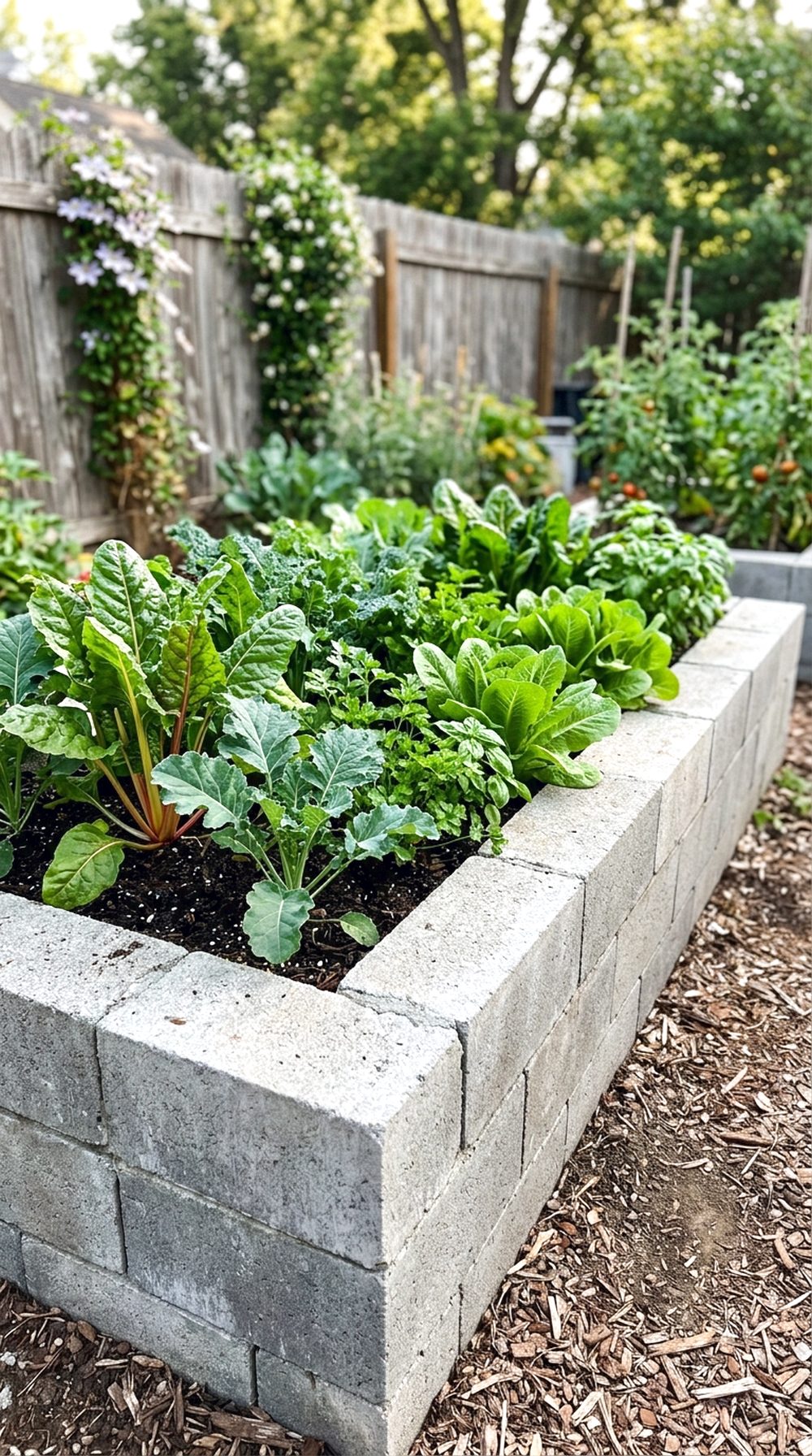 Raised Garden Bed Cinder Block Wall