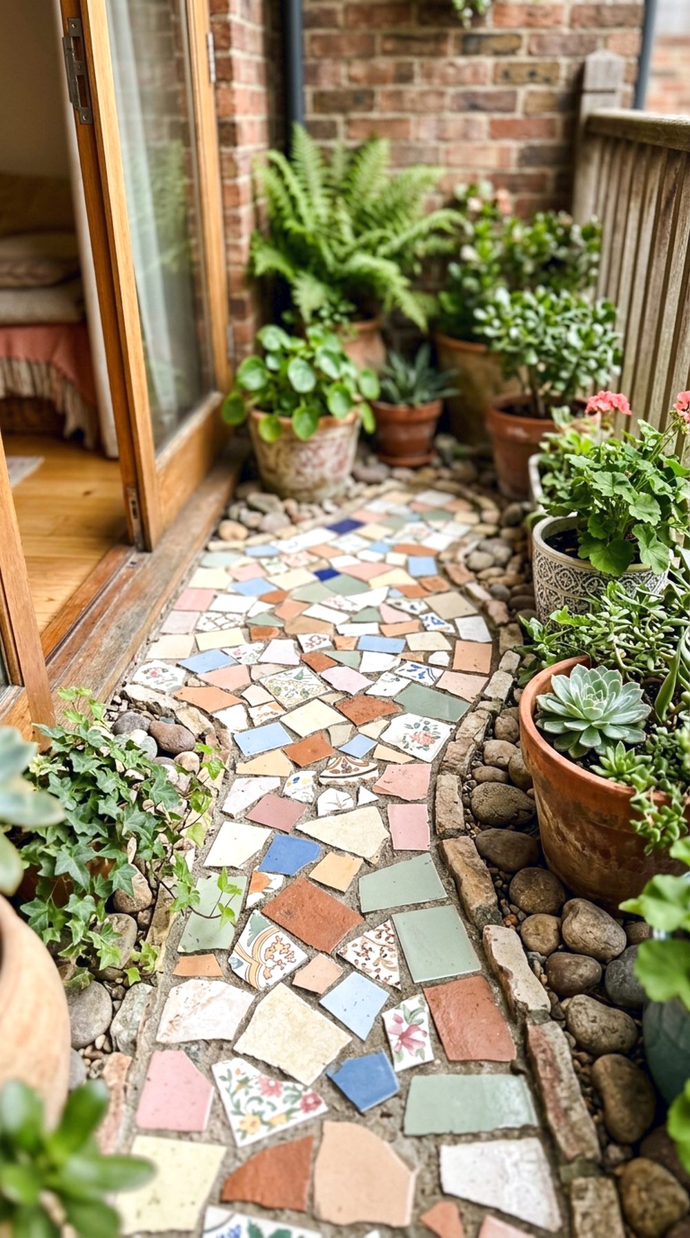 Reclaimed Tile Garden Path