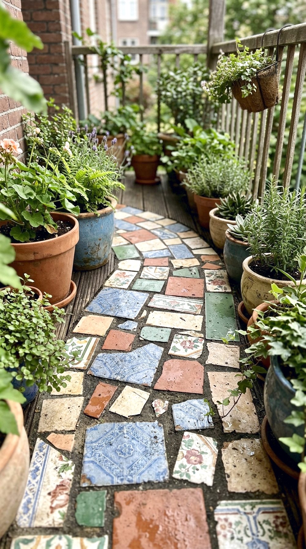 Reclaimed Tile Garden Walkway