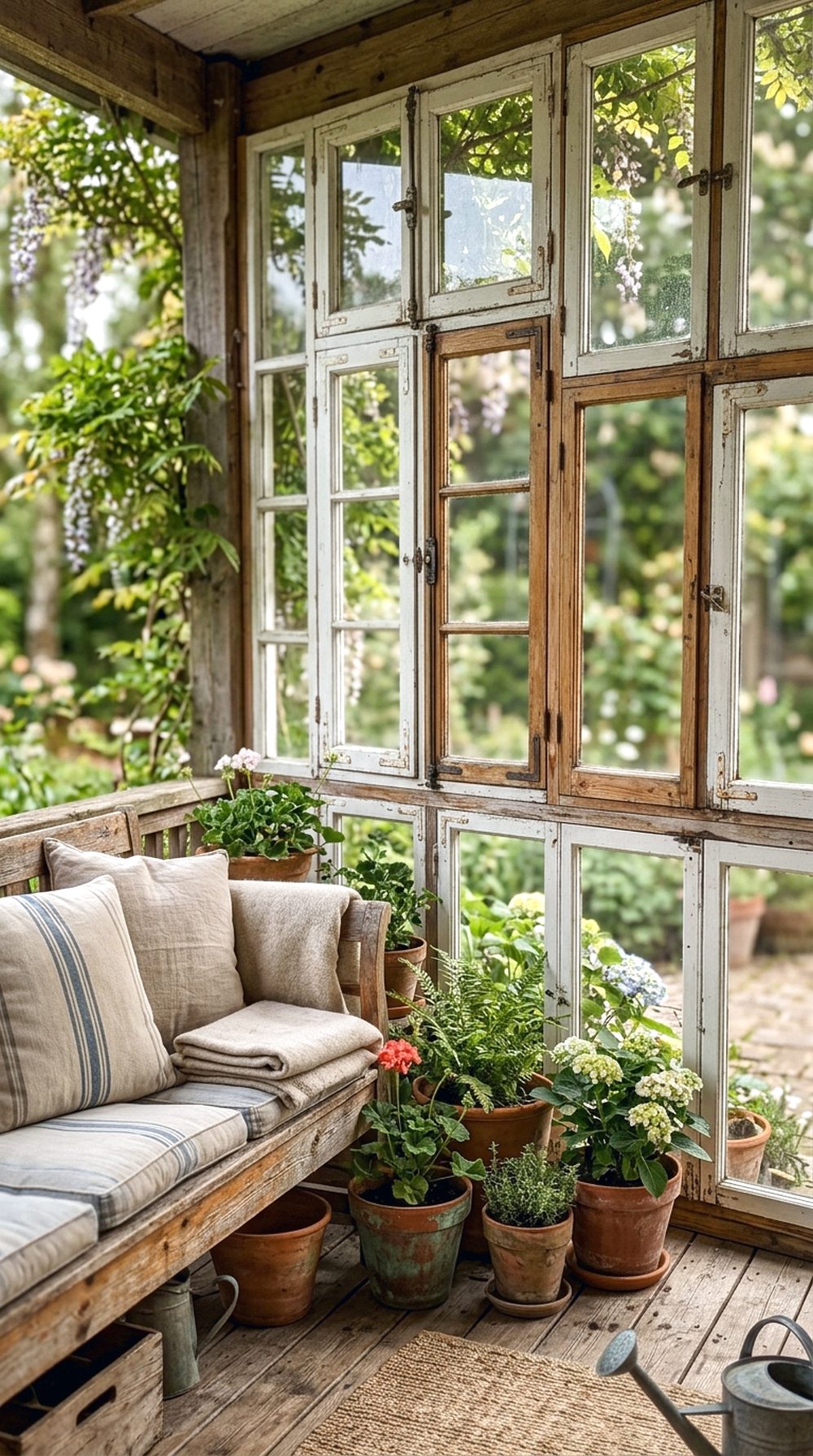 Reclaimed Window Patio Enclosure