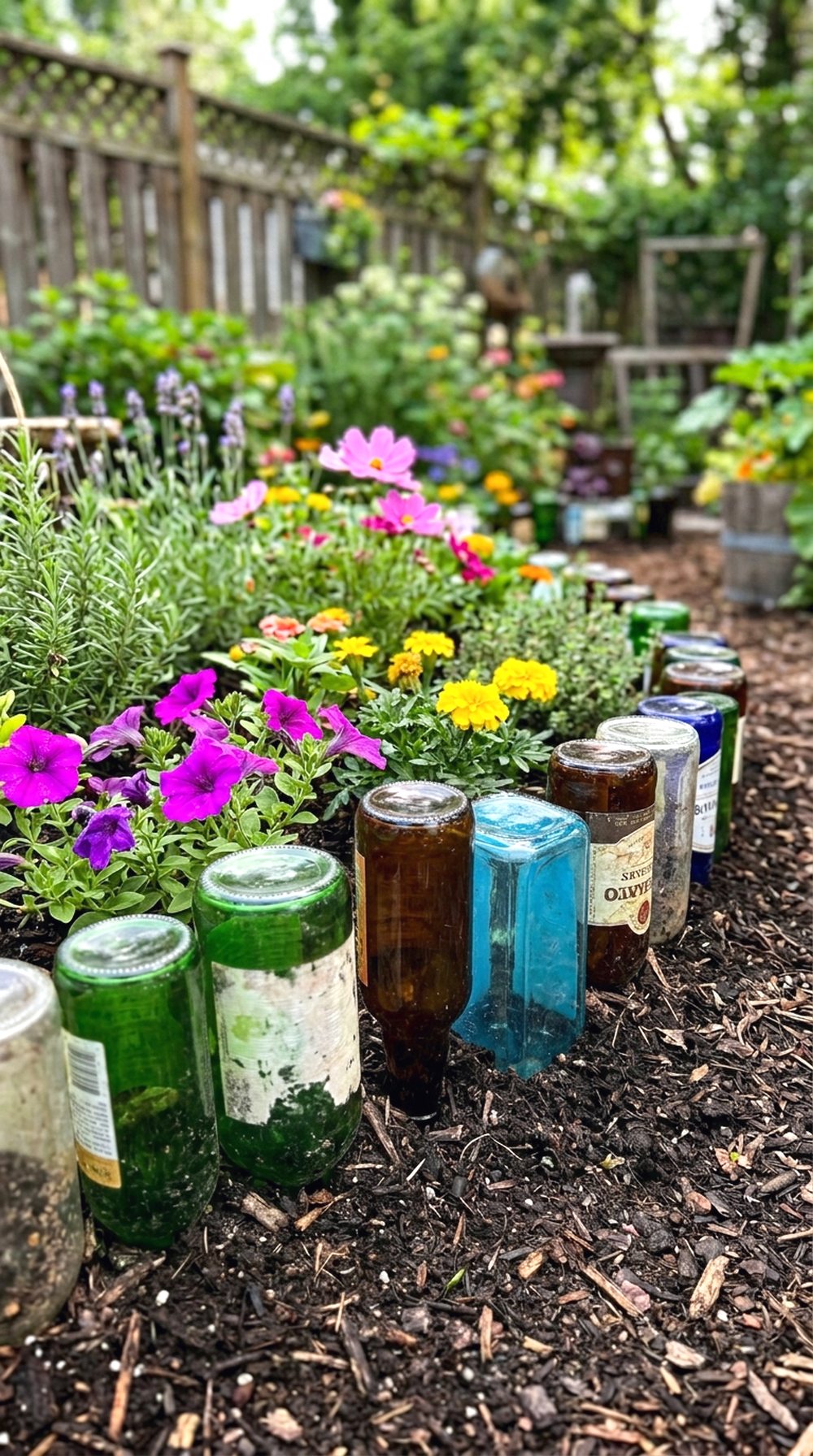 Recycled Bottle Garden Border