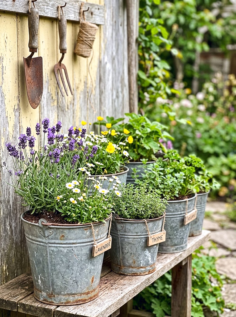 Recycled Bucket Planters