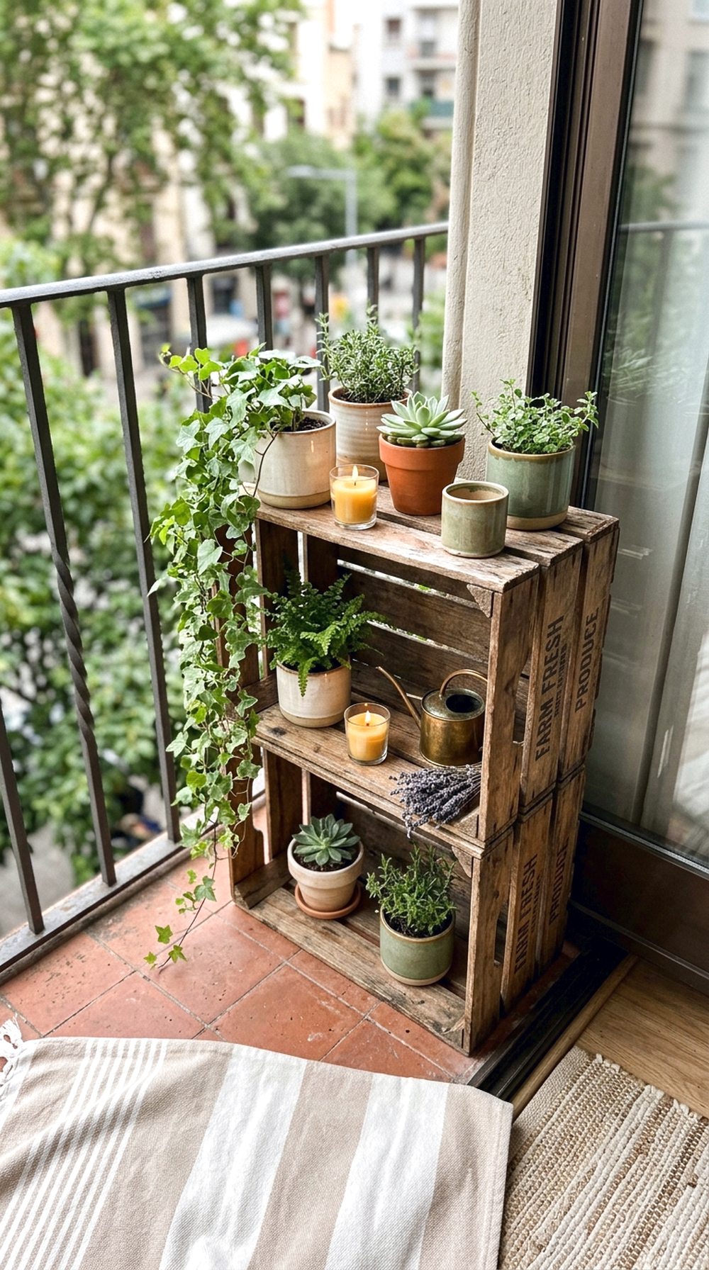 Recycled Crate Plant Stand