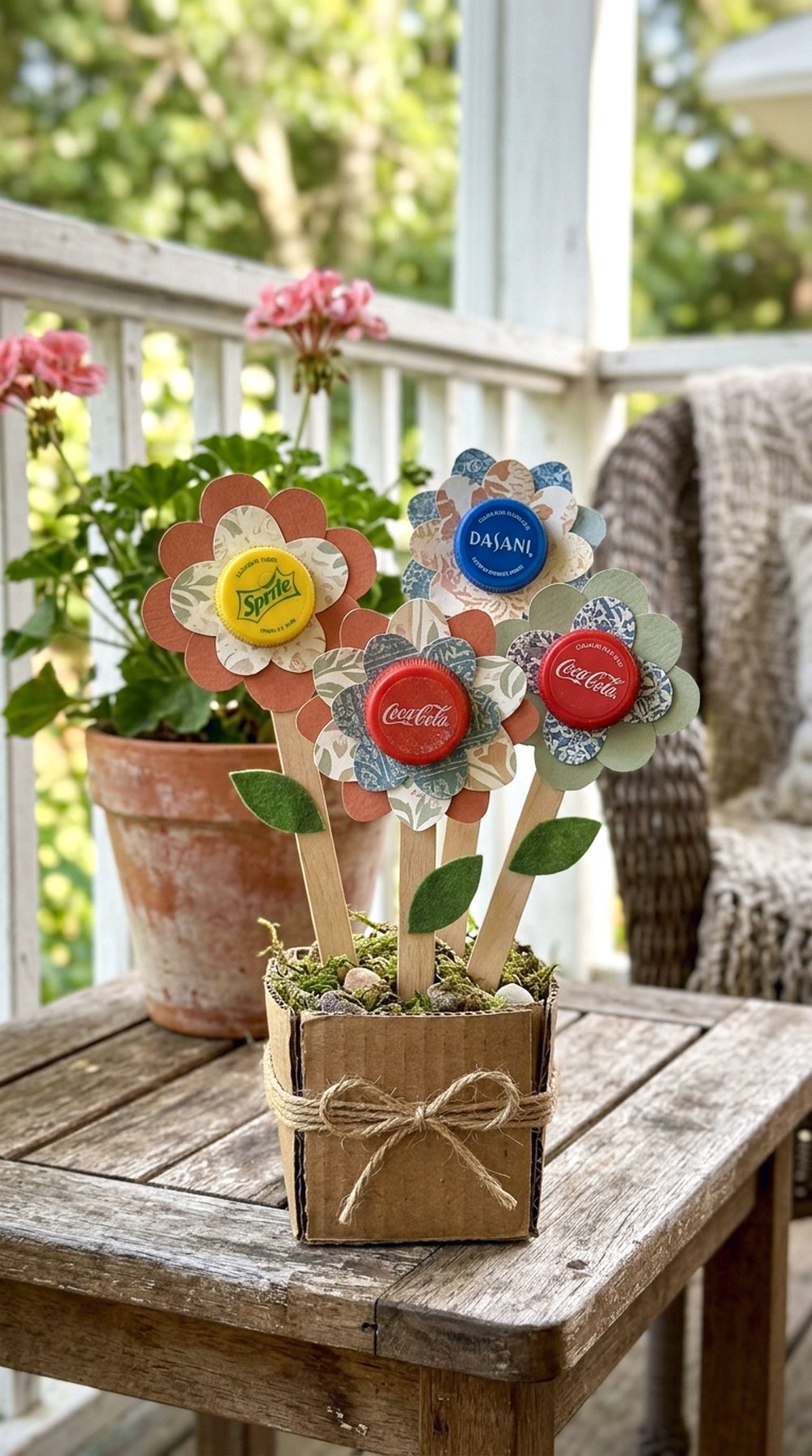 Recycled Lid Flowers
