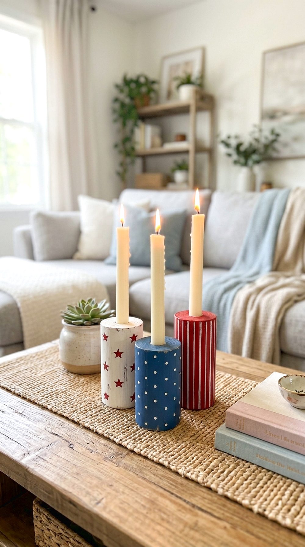 Red, White & Blue Candle Holders