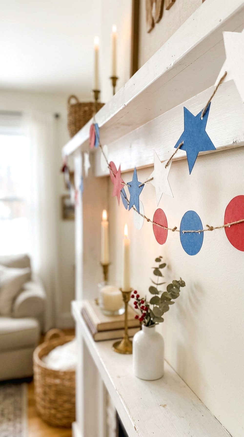 Red White and Blue Paper Garland
