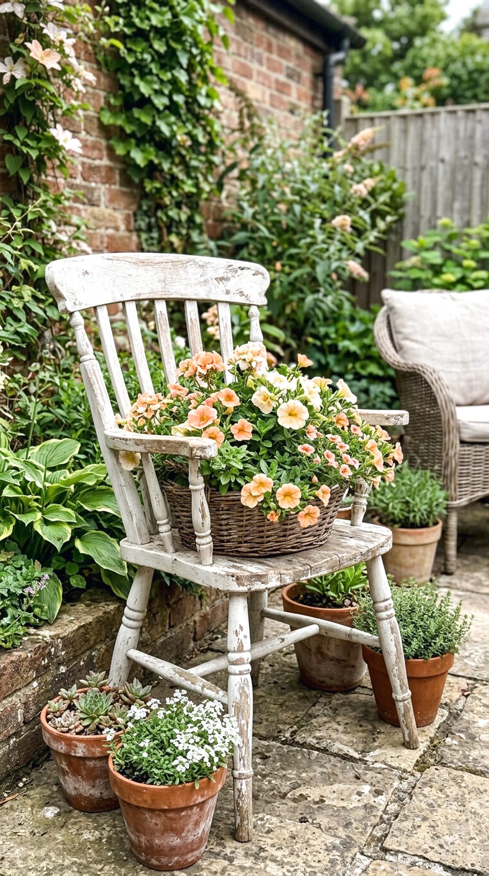 Repurposed Chair Flower Planter