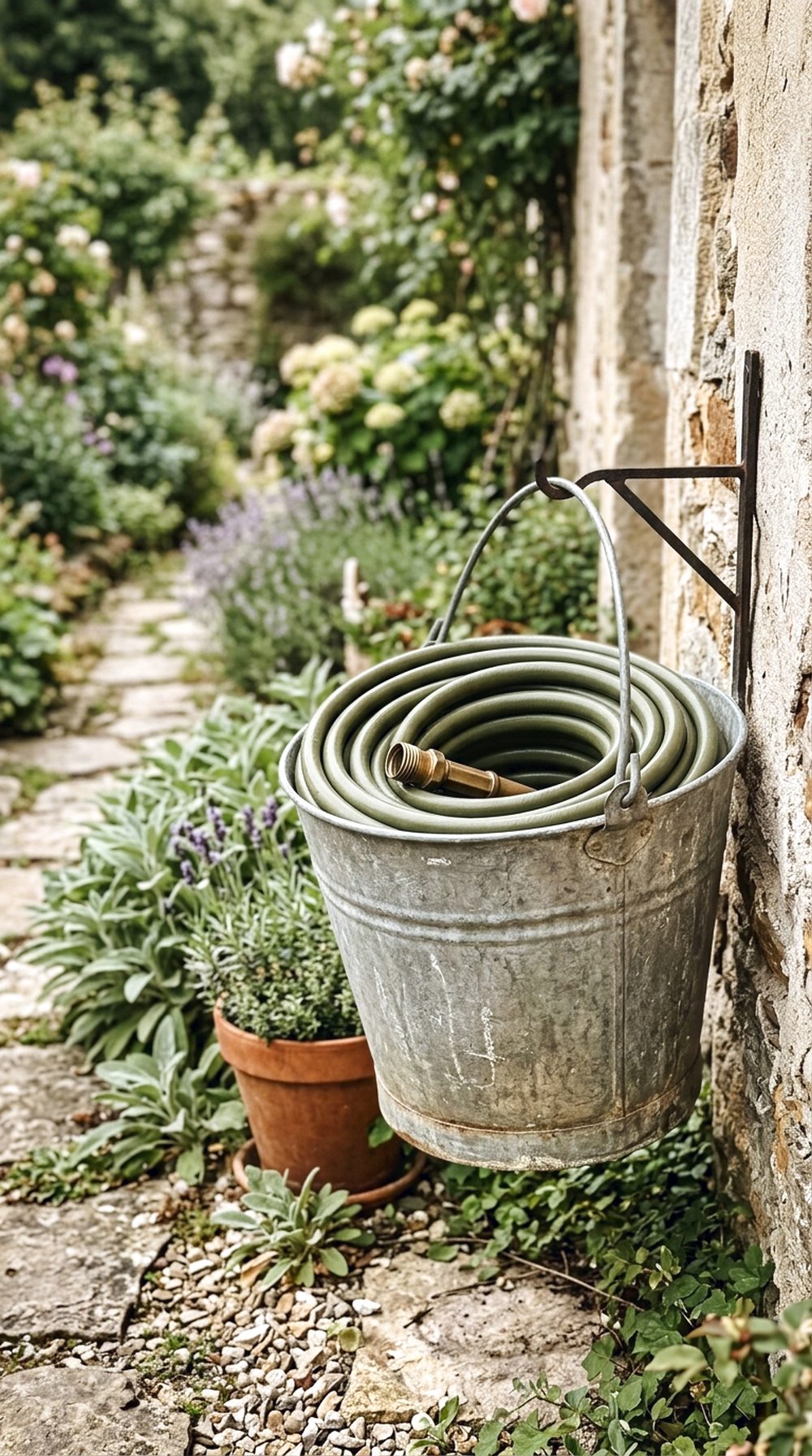 Repurposed Metal Bucket Holder