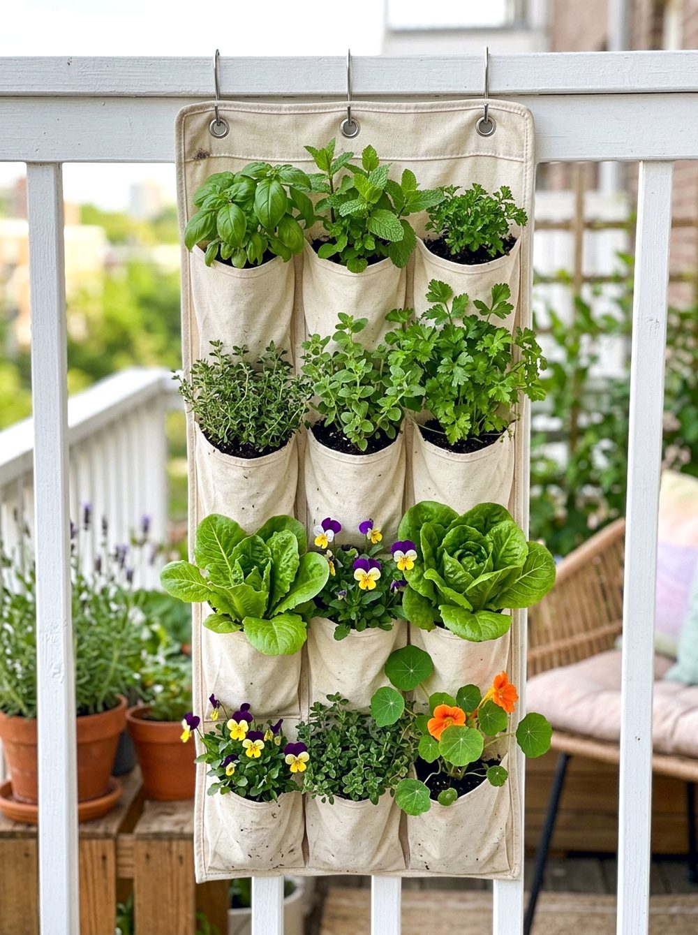 Repurposed Shoe Organizer Garden
