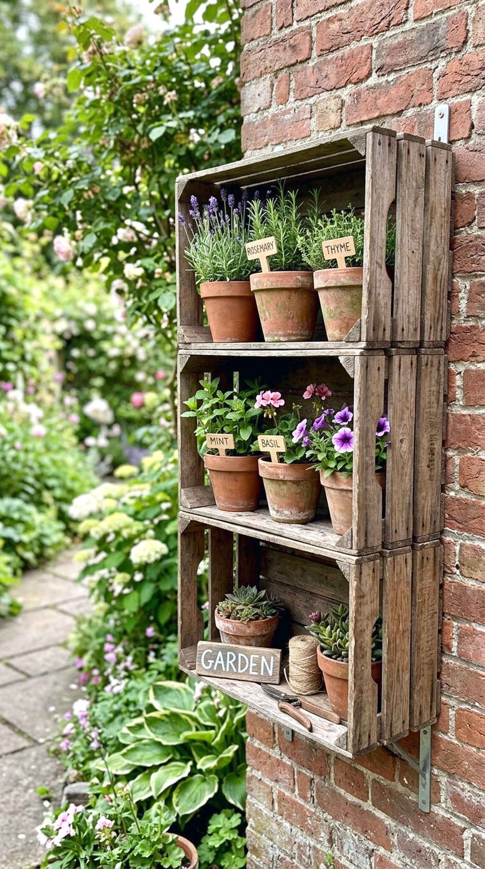 Repurposed Wooden Crate Shelf