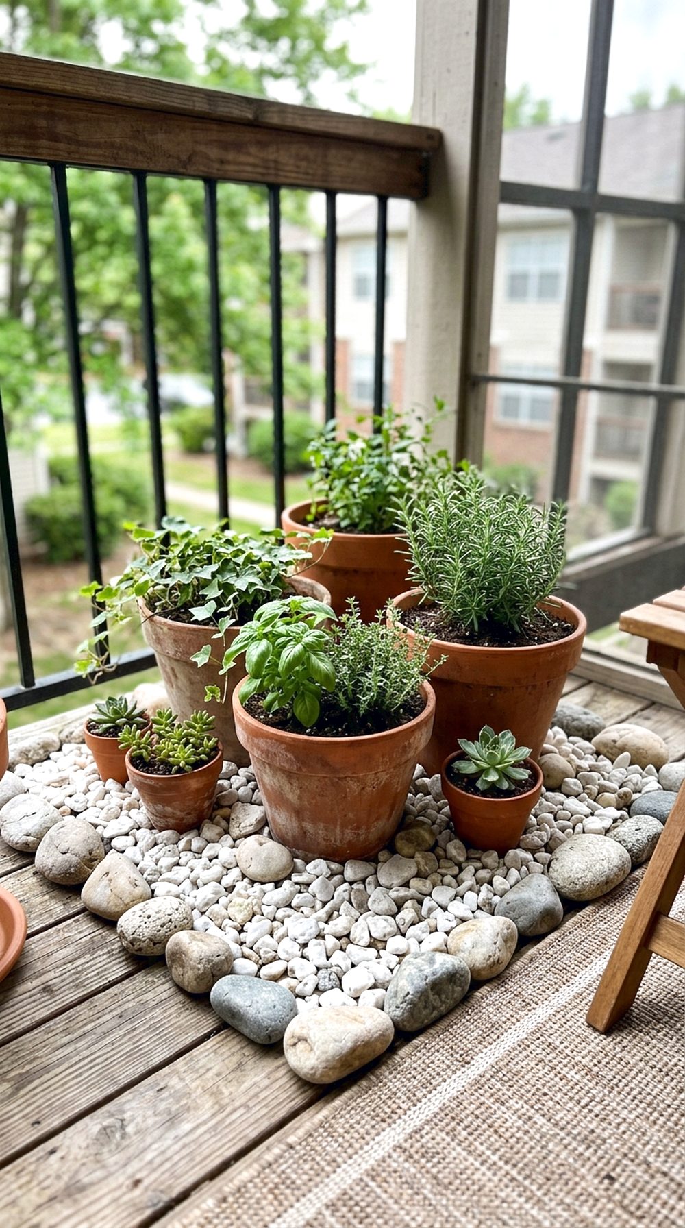 Rock Garden With Potted Plants