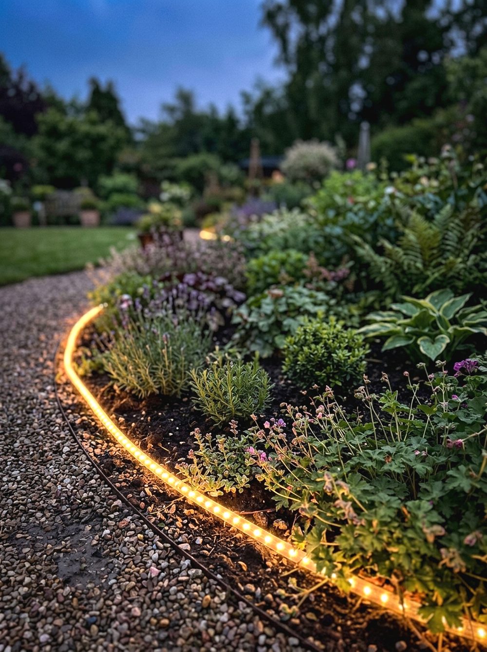 Rope Light Garden Border