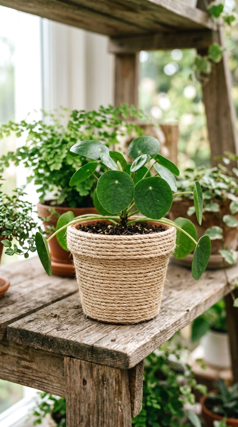Rope-Wrapped Plant Pot