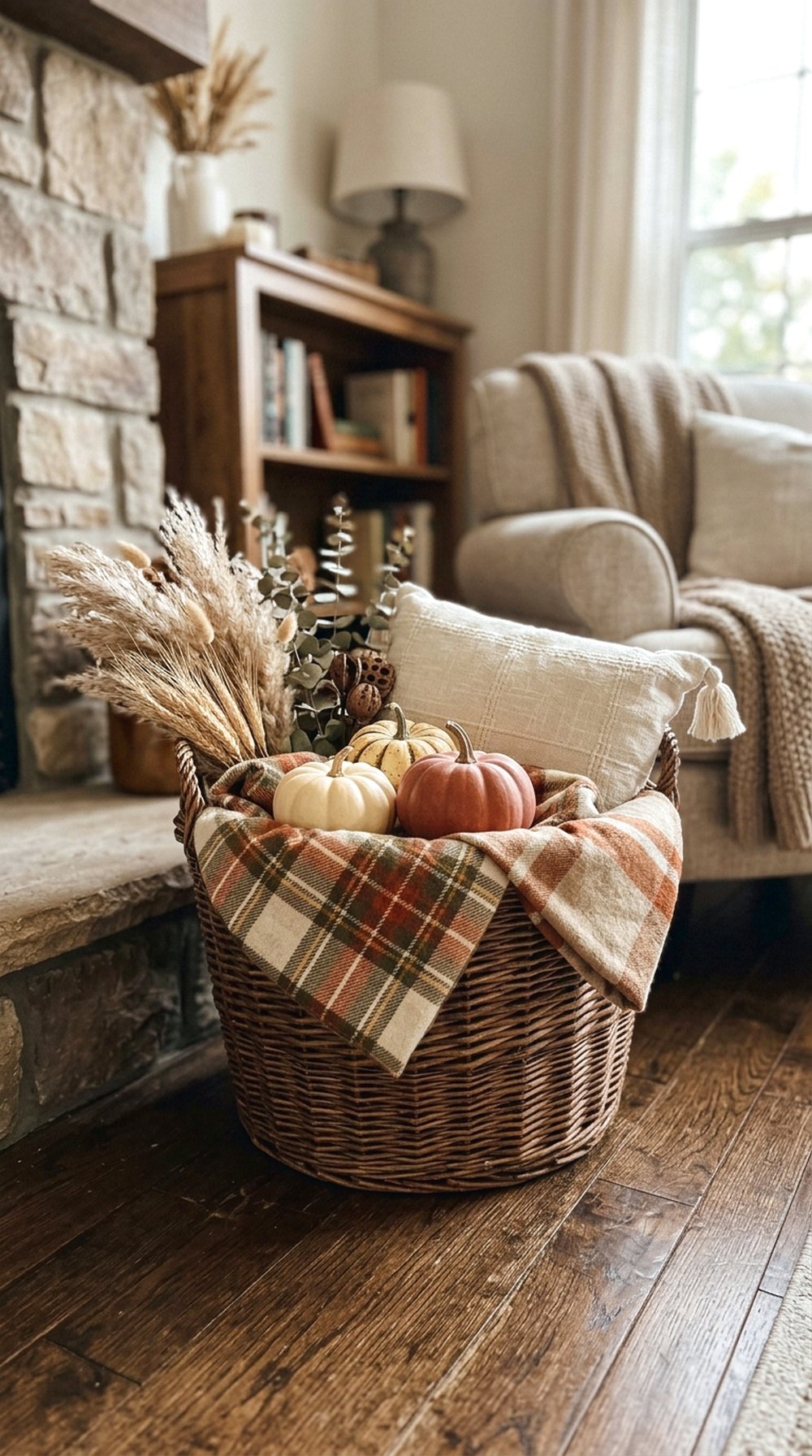 Rustic Basket With Blankets