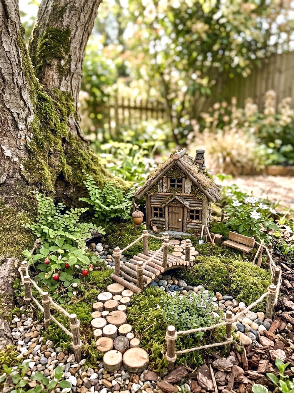 Rustic Log Fairy Garden