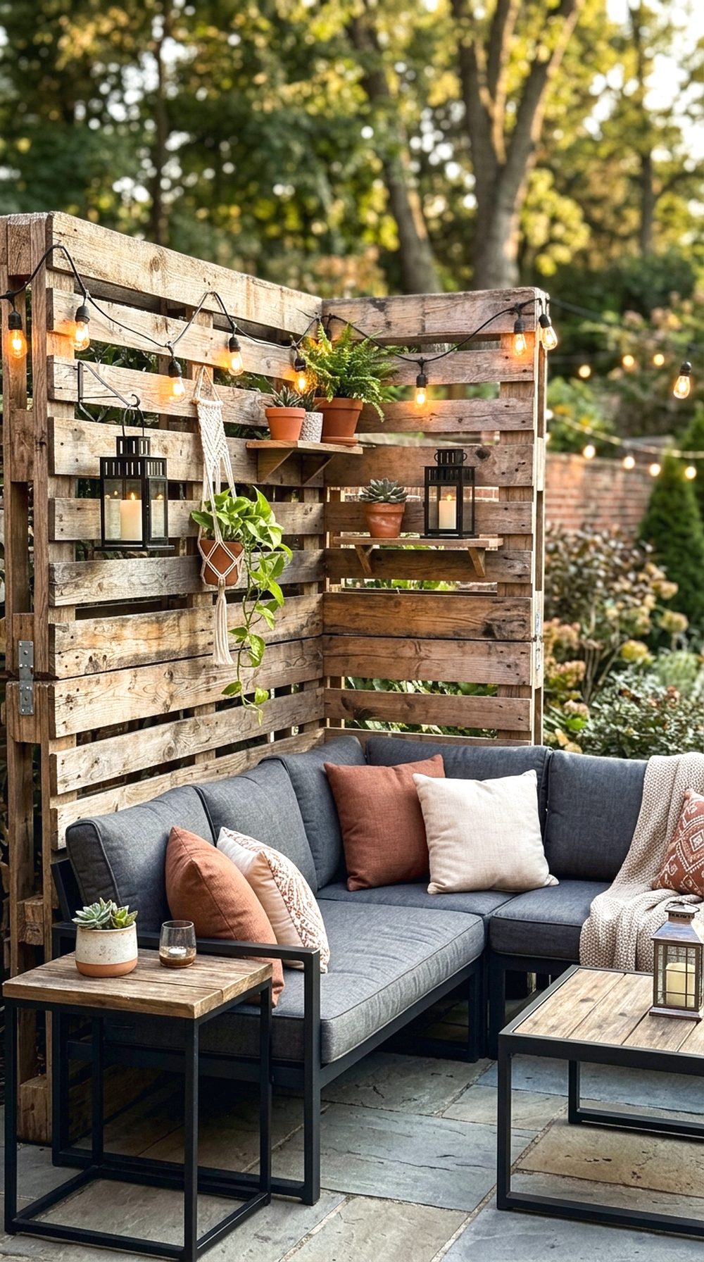 Rustic Pallet Patio Enclosure