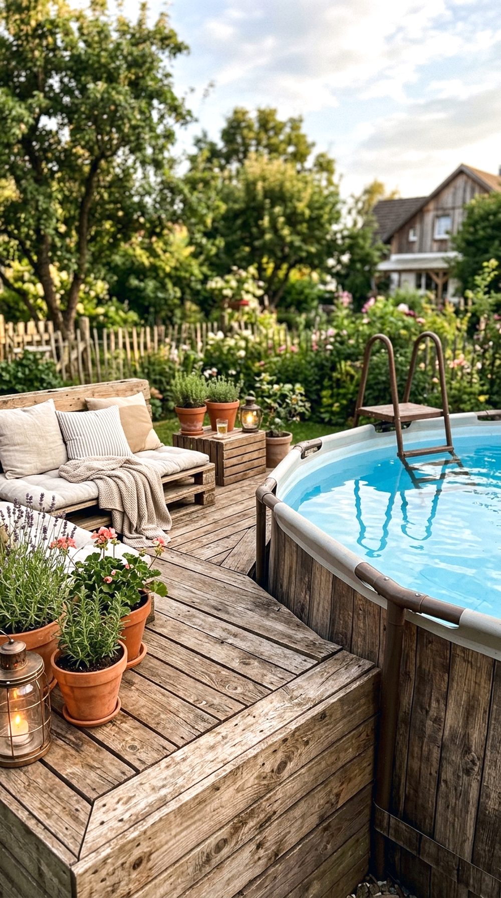 Rustic Pallet Pool Deck