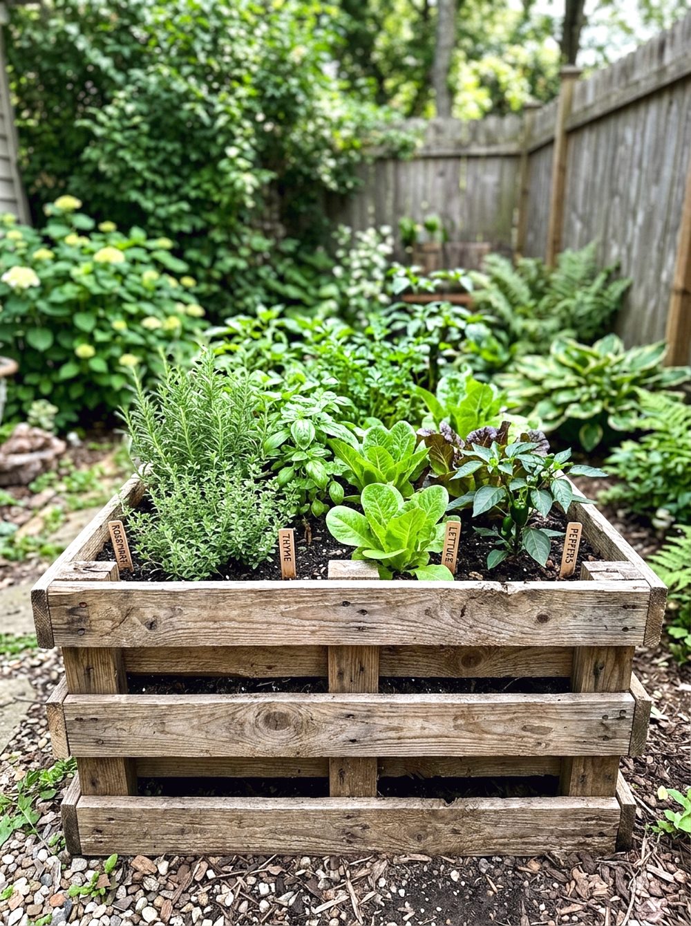 Rustic Pallet Raised Bed