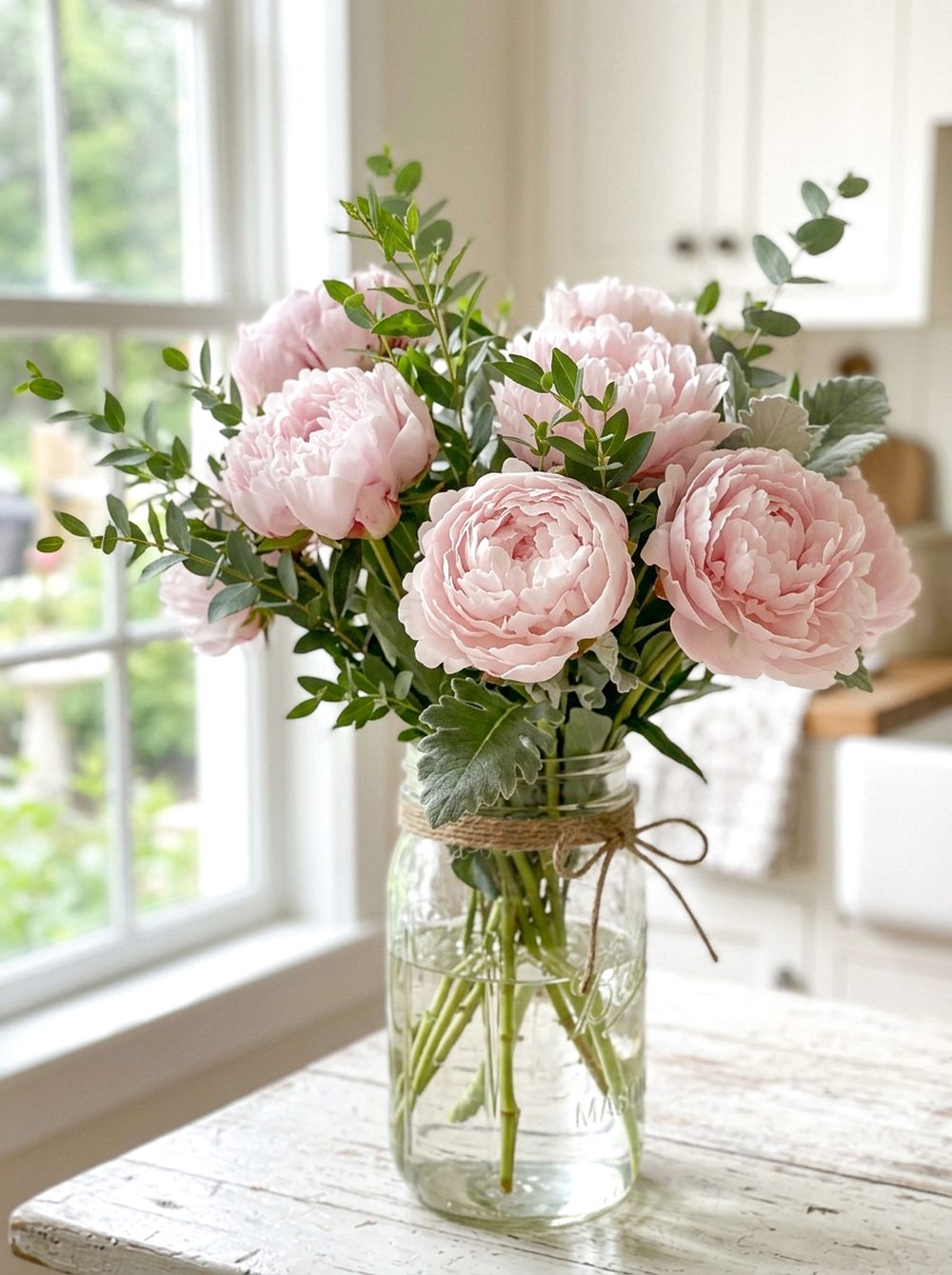 Rustic Peony Mason Jar