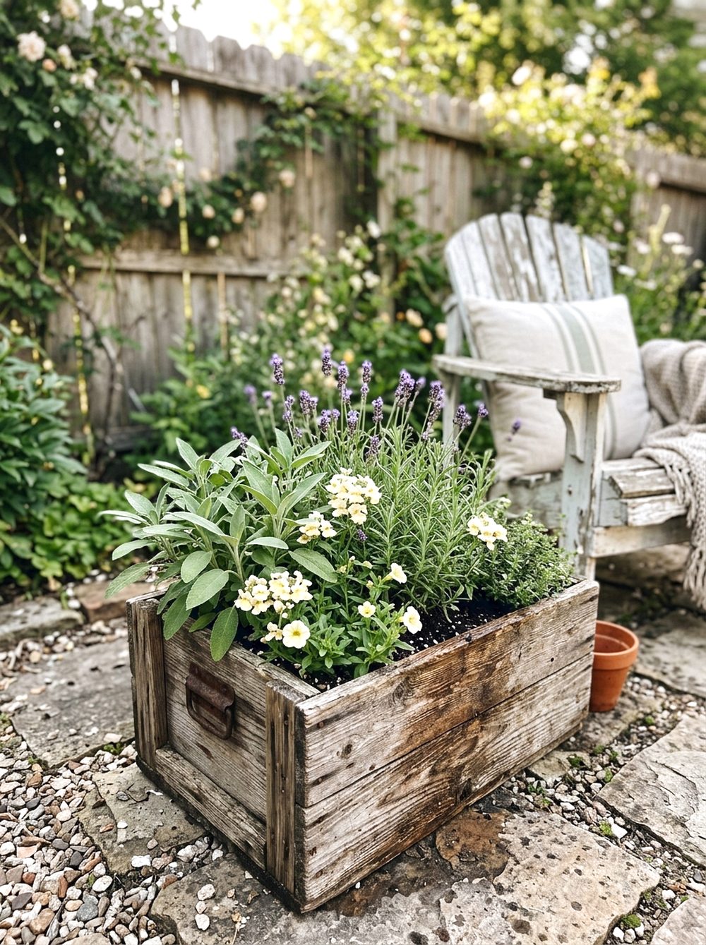 Rustic Wooden Box Planter