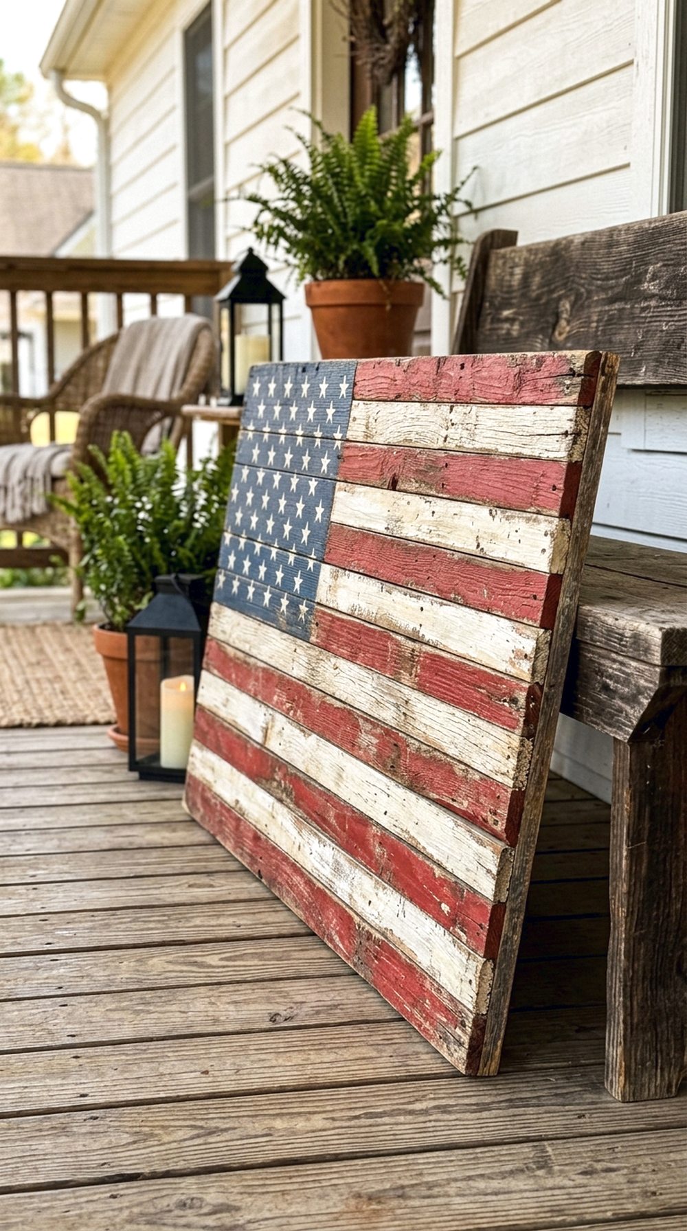 Rustic Wooden Flag Sign