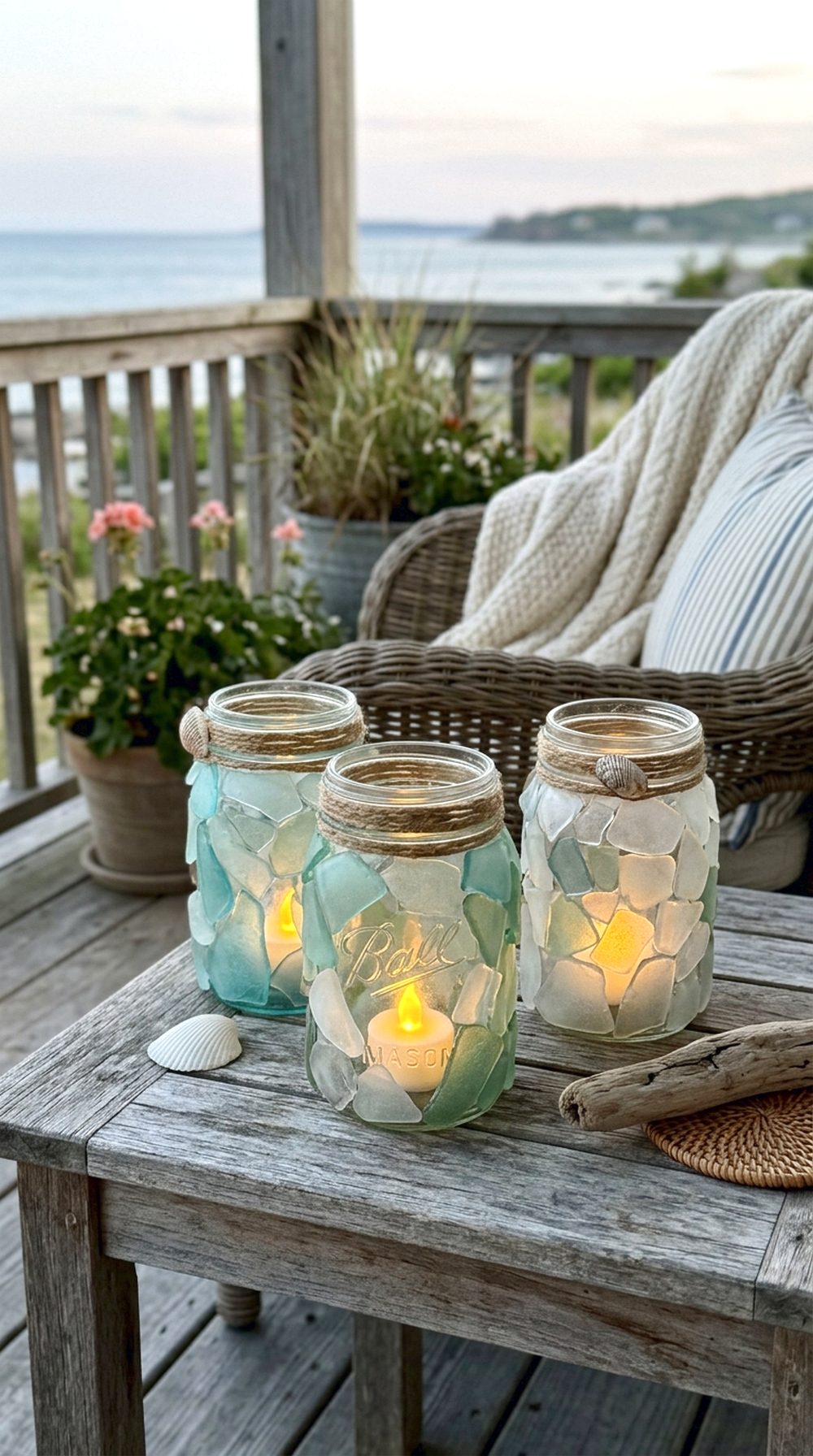 Sea Glass Jar Lanterns