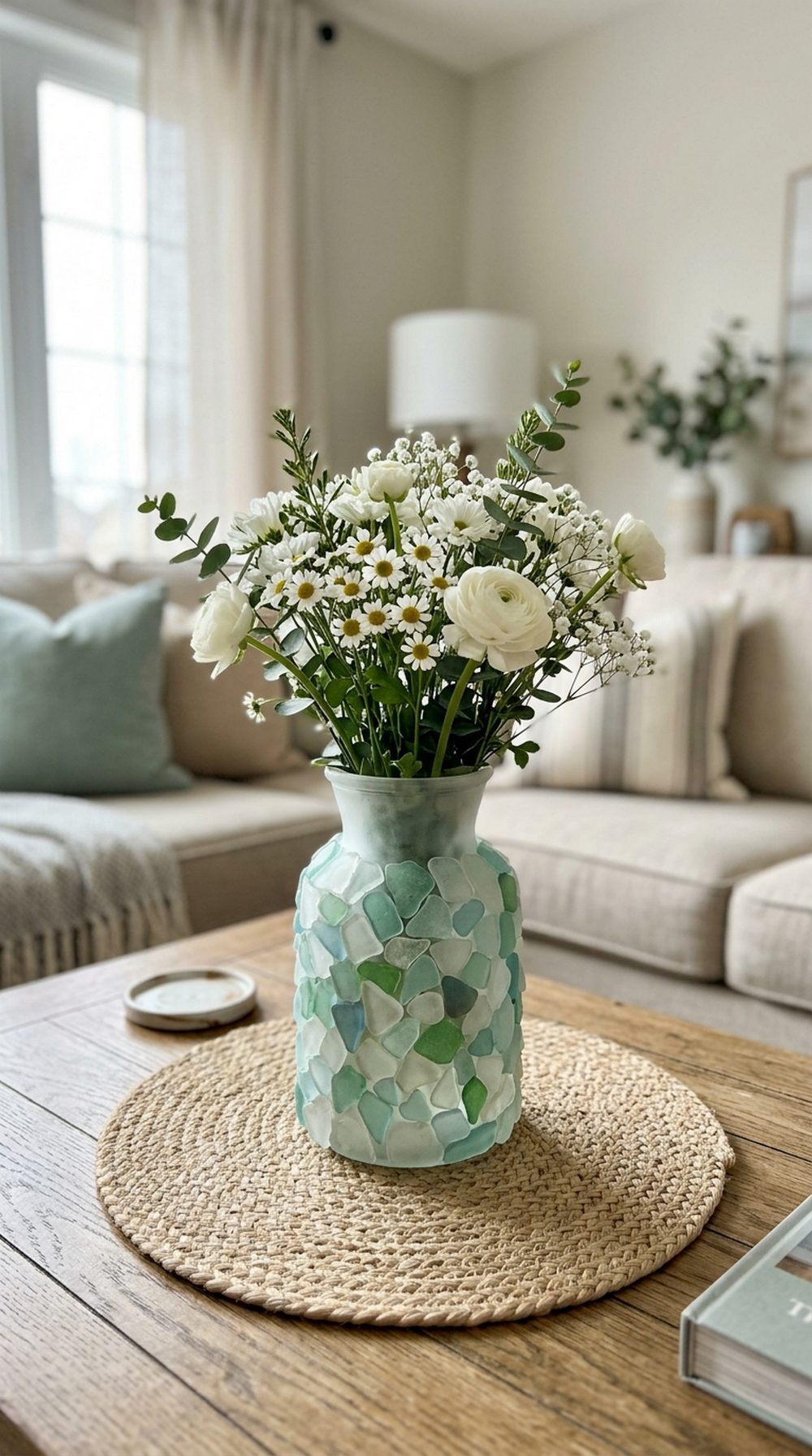 Sea Glass Vase Centerpiece