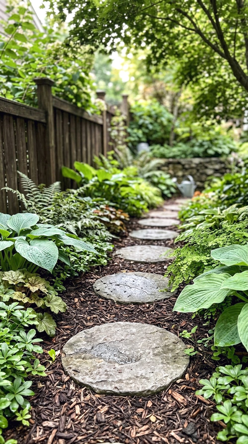 Shade Garden With Stepping Stones