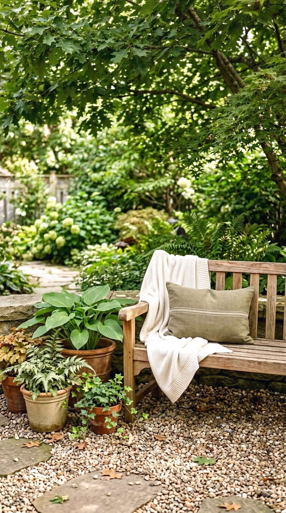 Shaded Garden Bench Corner