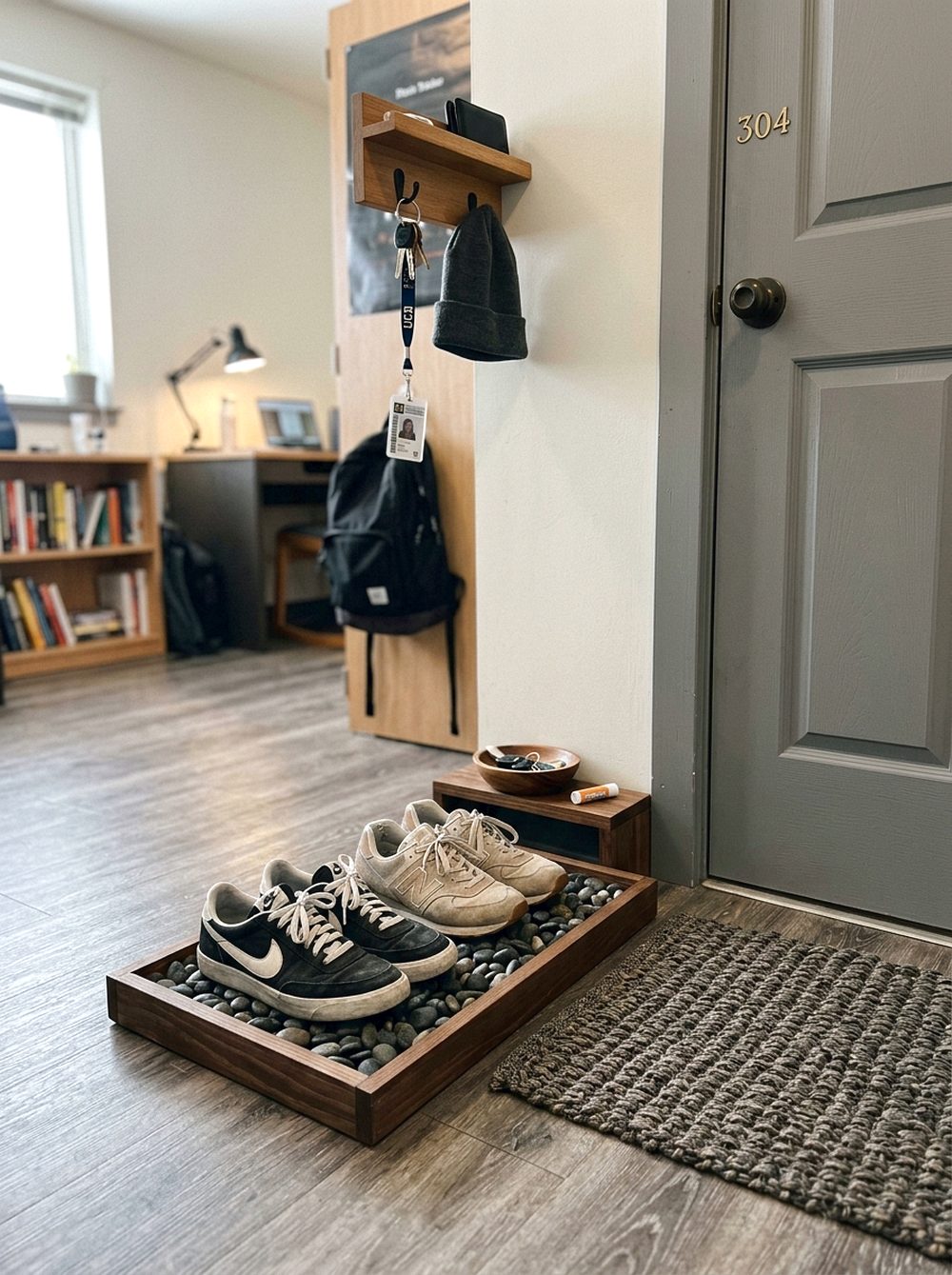 Shoe Tray and Entry Mat Setup
