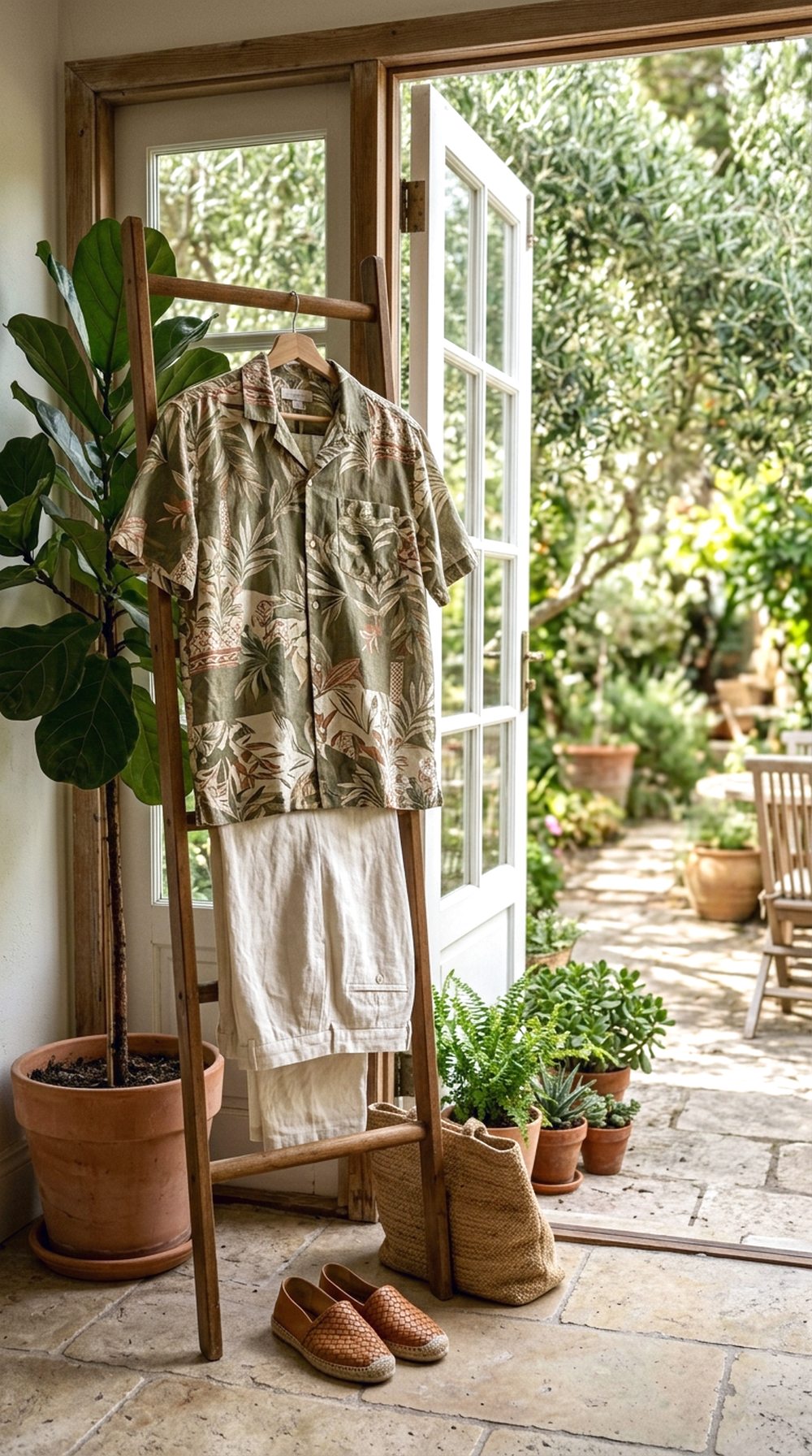 Short-Sleeve Shirt With Linen Pants