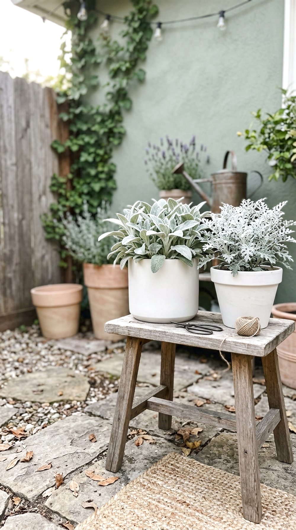 Silver Leaf Planter Corner