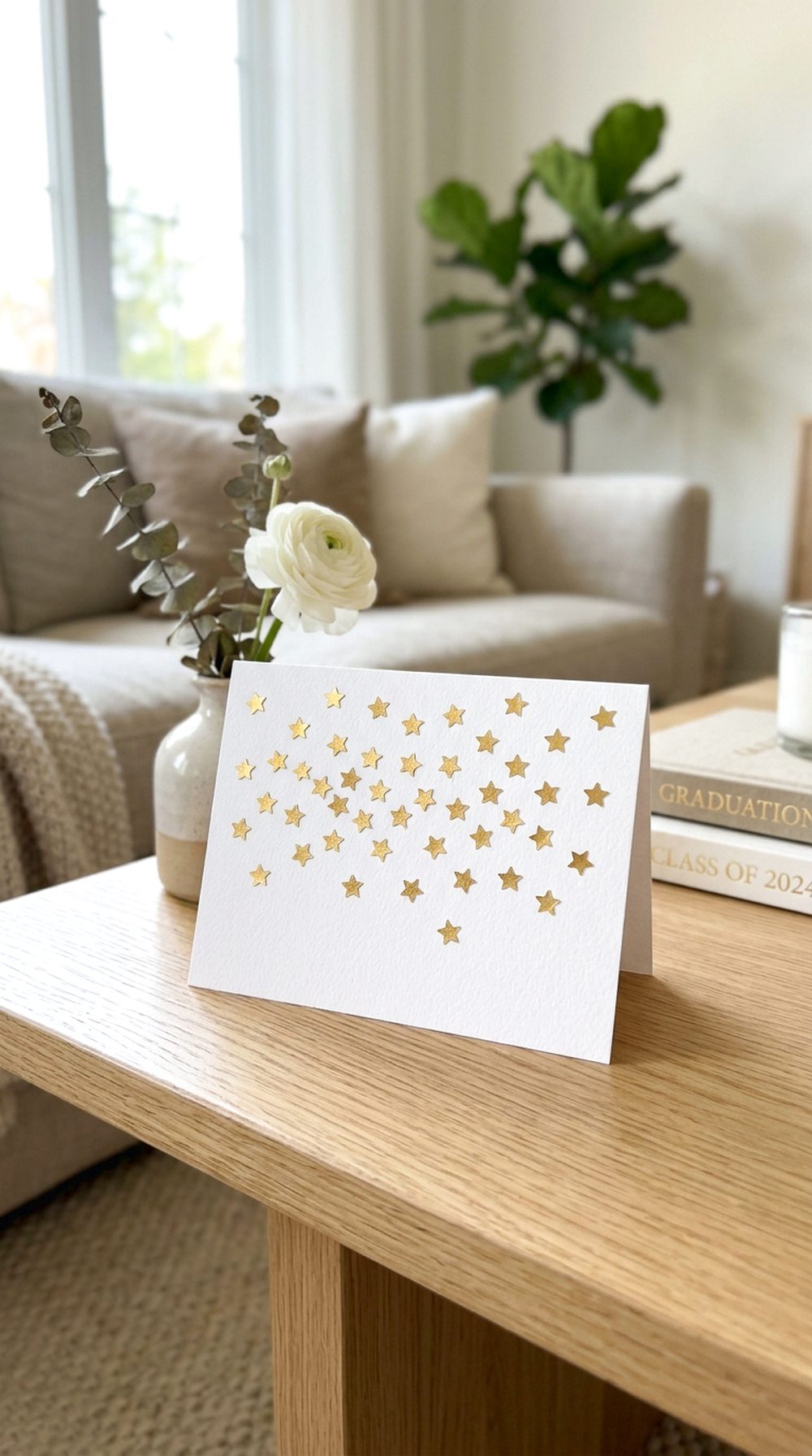 Simple Gold Star Grad Card
