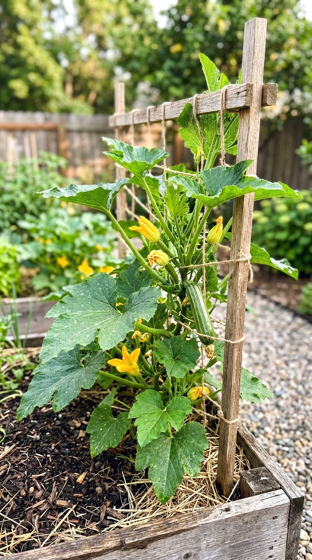 Simple Wooden Zucchini Trellis