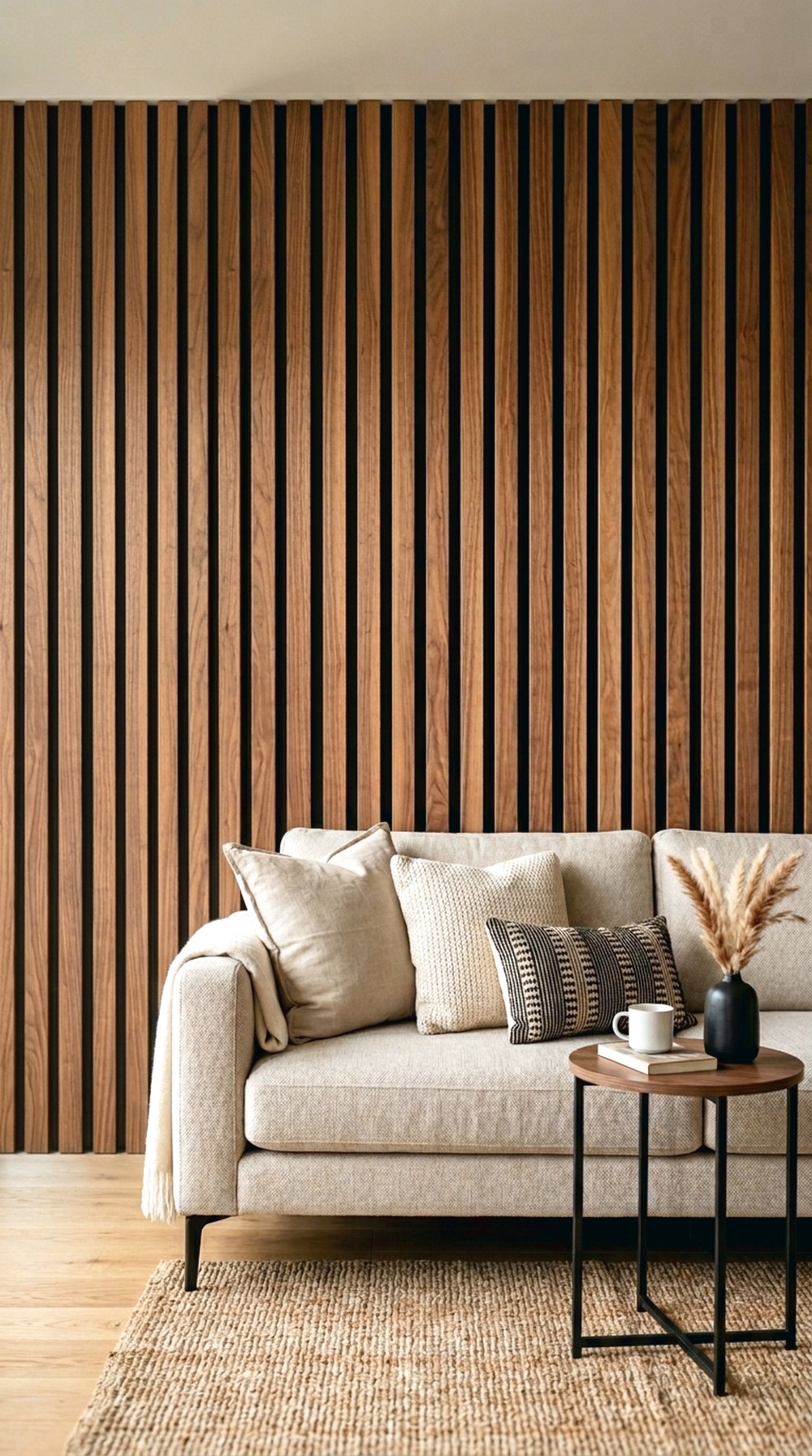 Slatted Wood Accent Wall