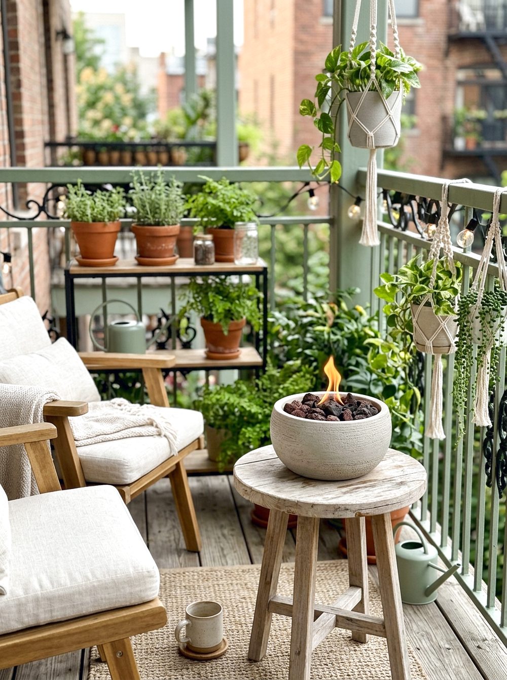 Small Balcony Garden Fire Pit
