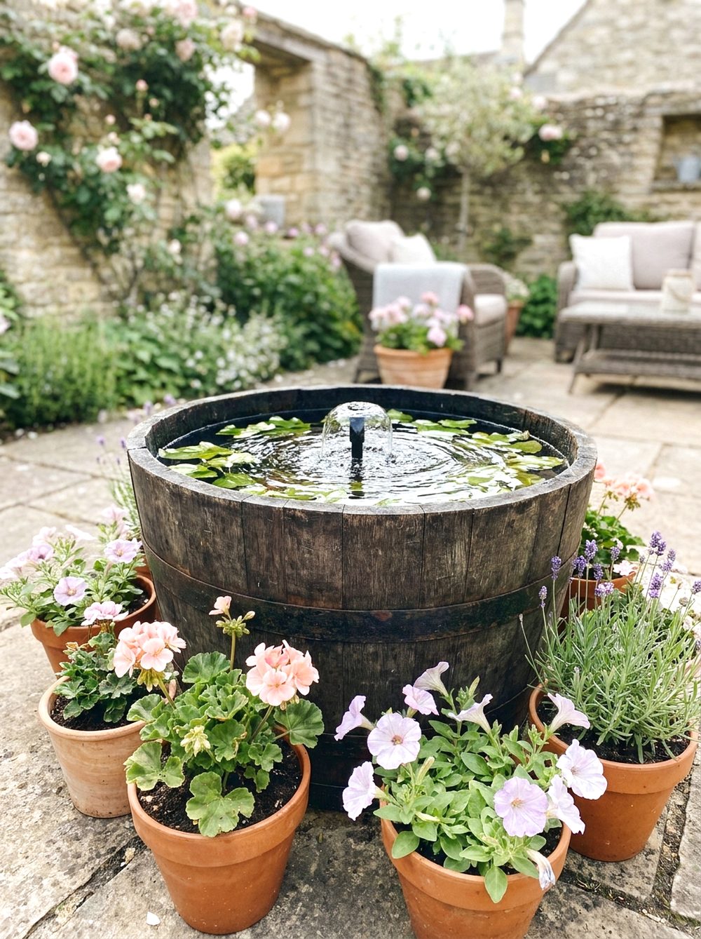 Small Barrel Water Feature