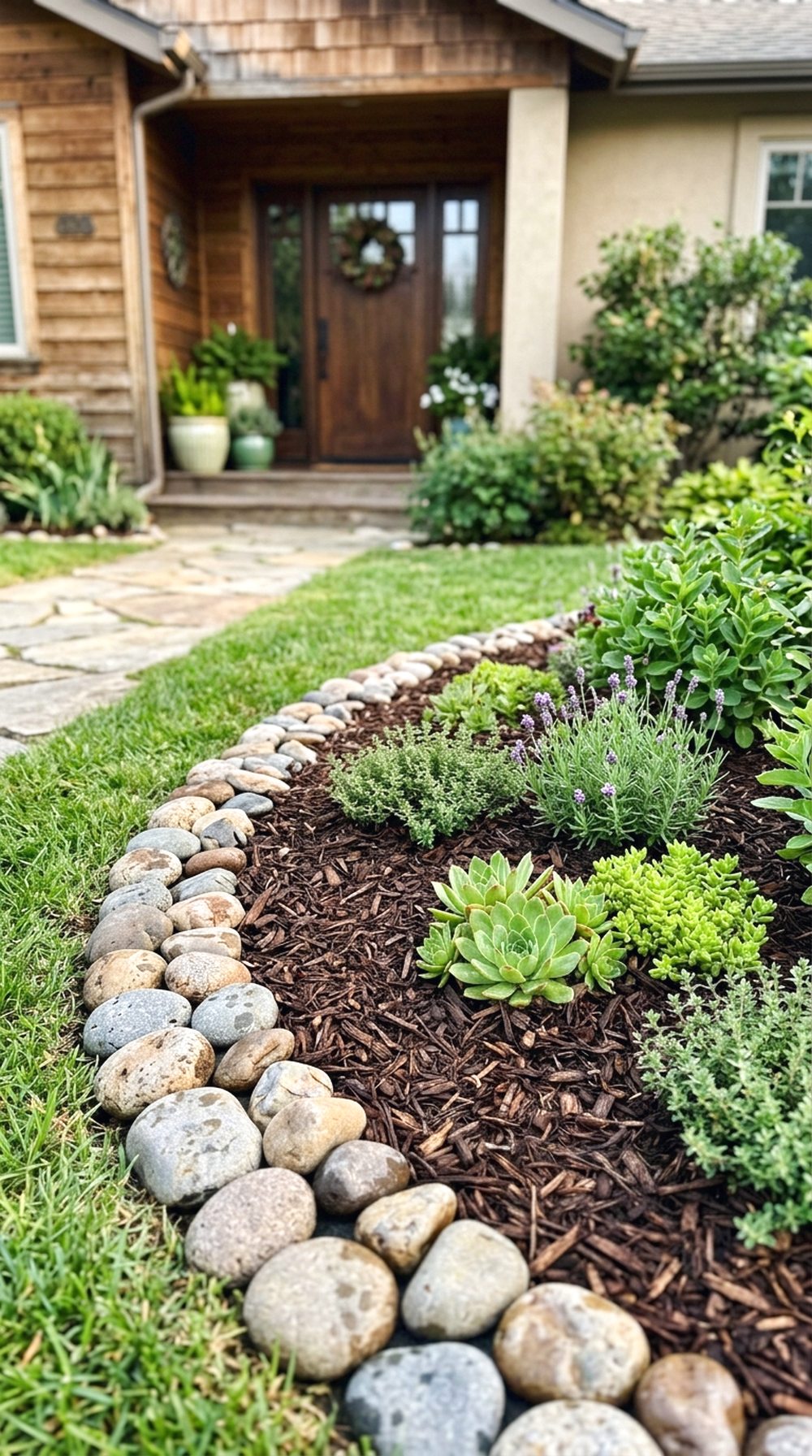 Small Front Yard Rock Border