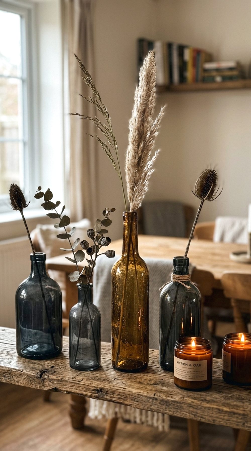 Smoke Glass Bottle Display
