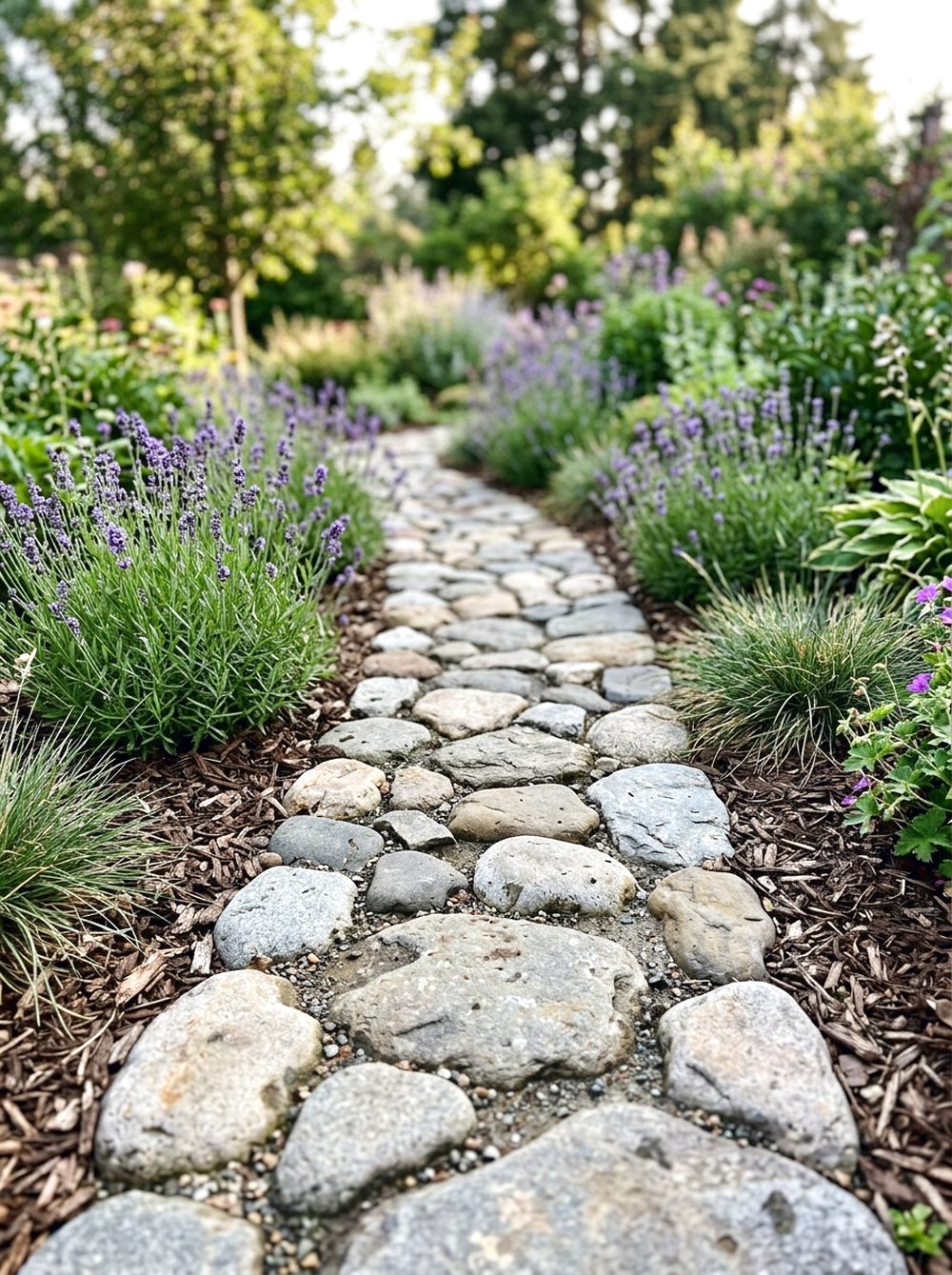 Smooth Stone Walking Path