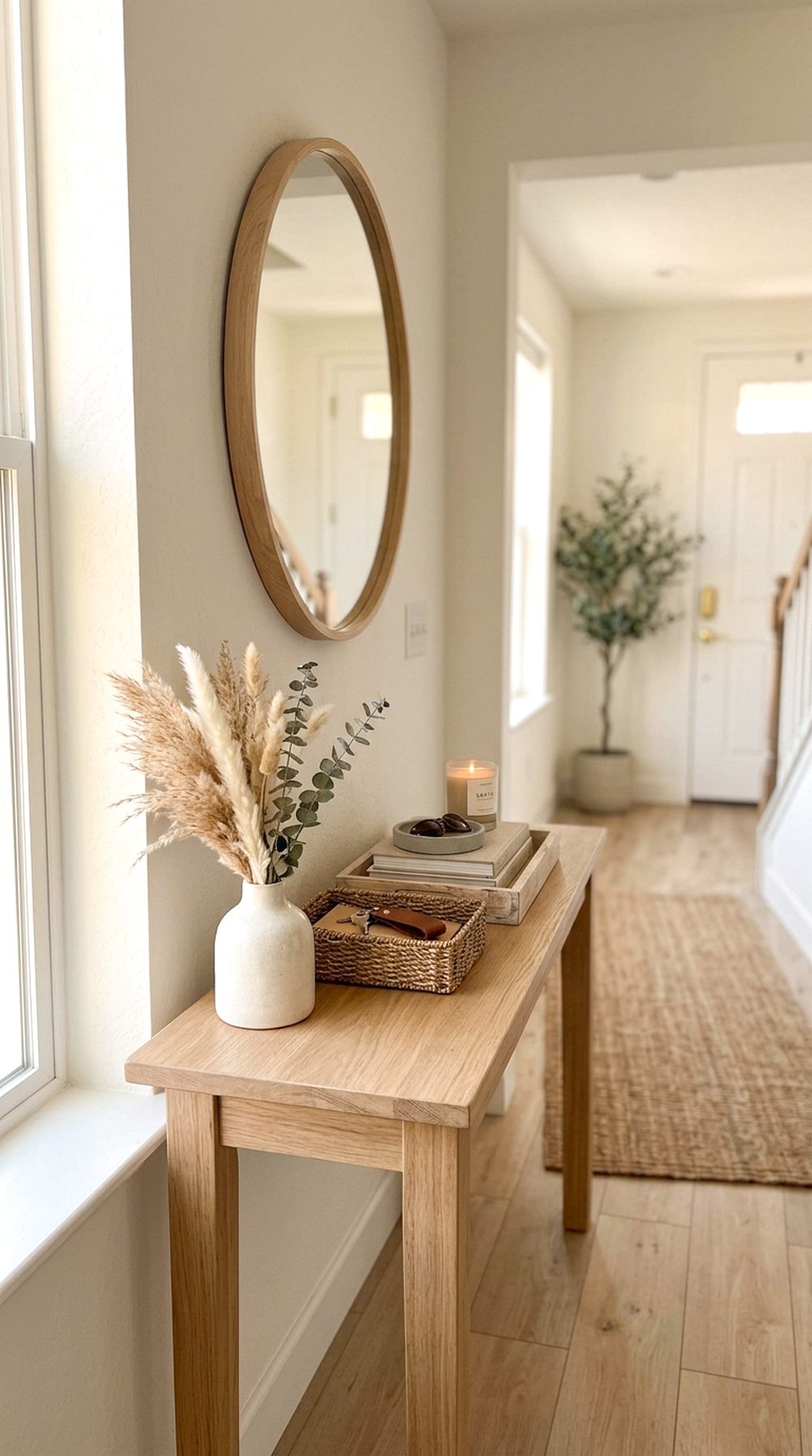 Soft Neutral Entryway Table