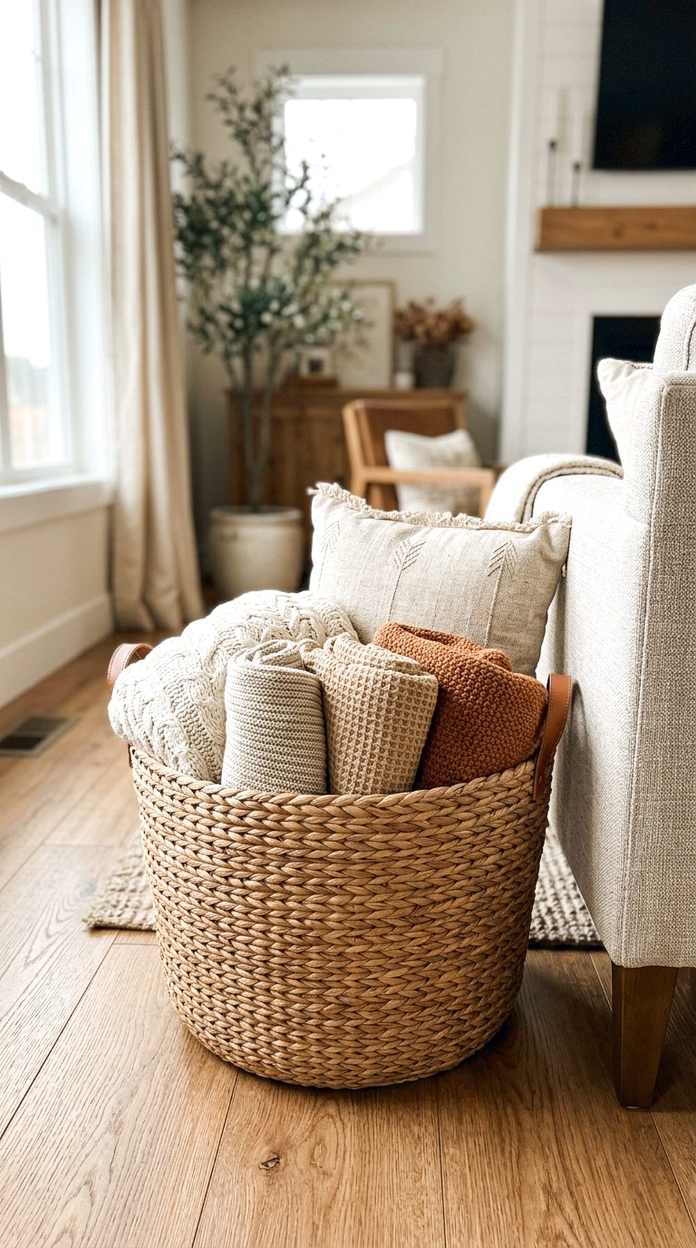 Soft Throw Blanket Basket