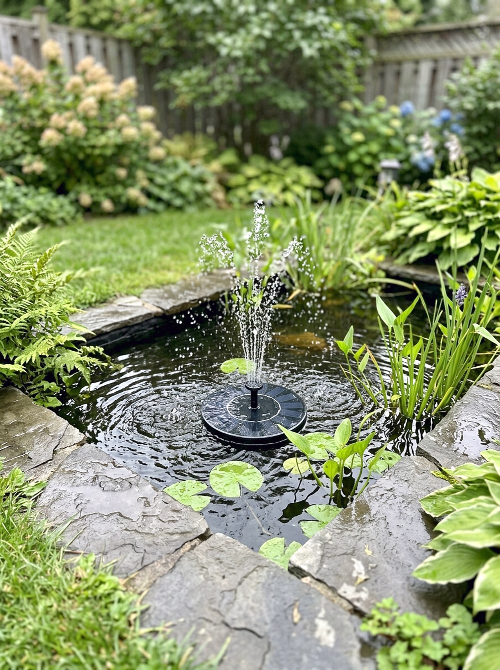 Solar Fountain Pond Corner