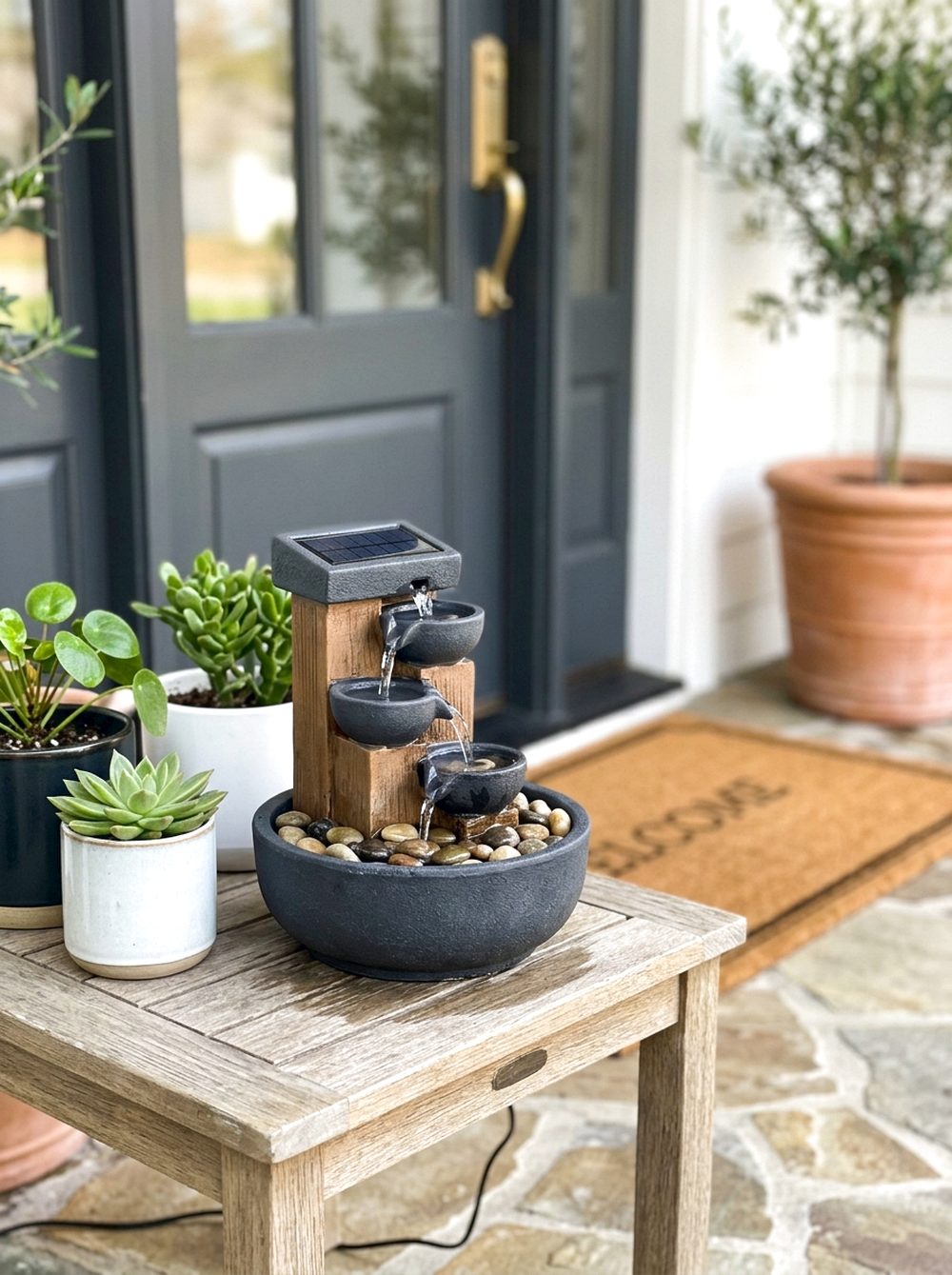 Solar Fountain for Front Porch