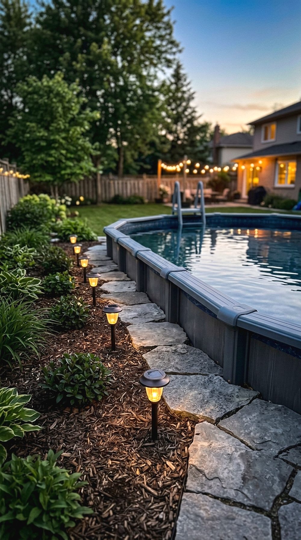 Solar Light Pool Edging