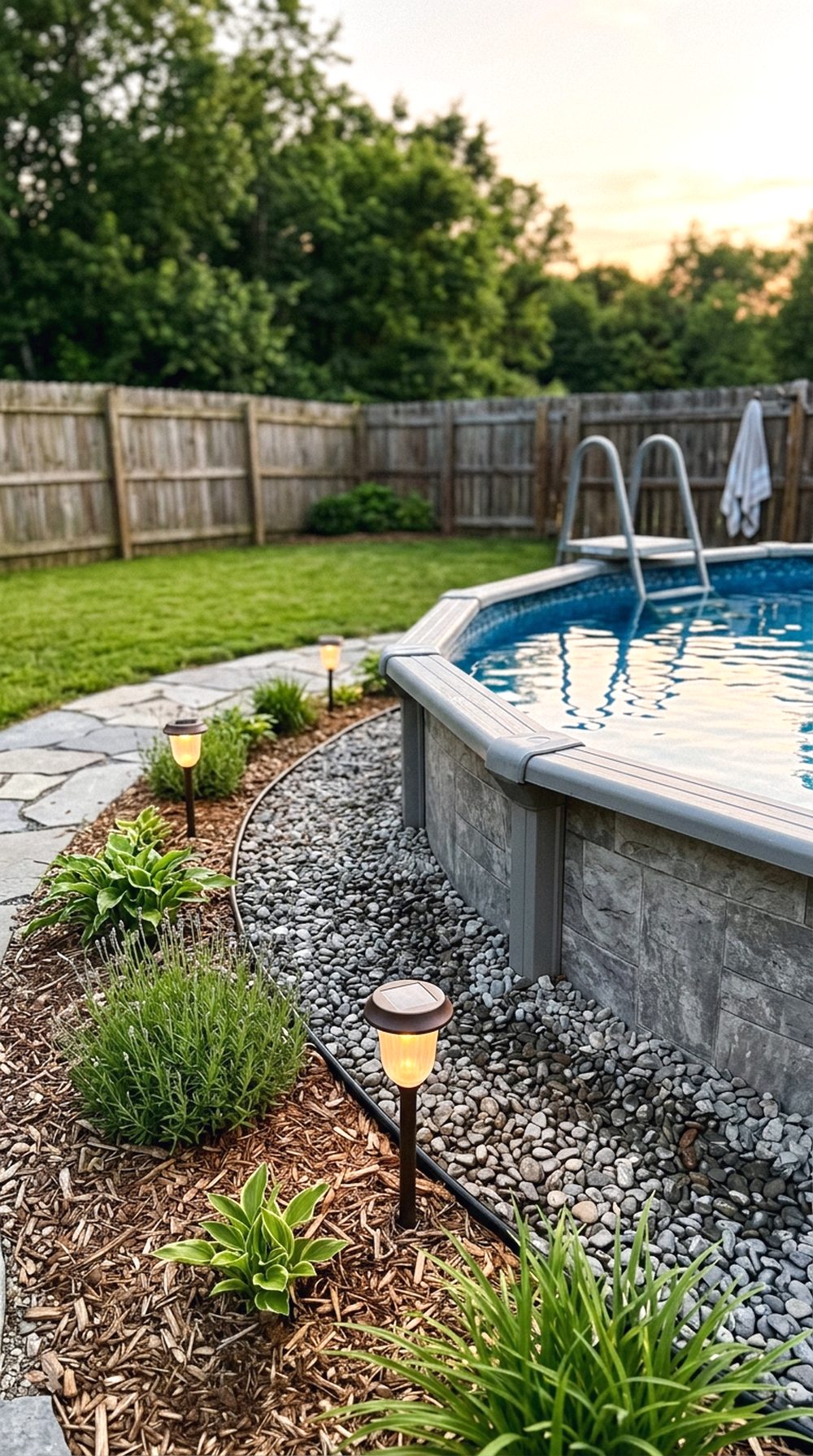 Solar Lights Around Pool